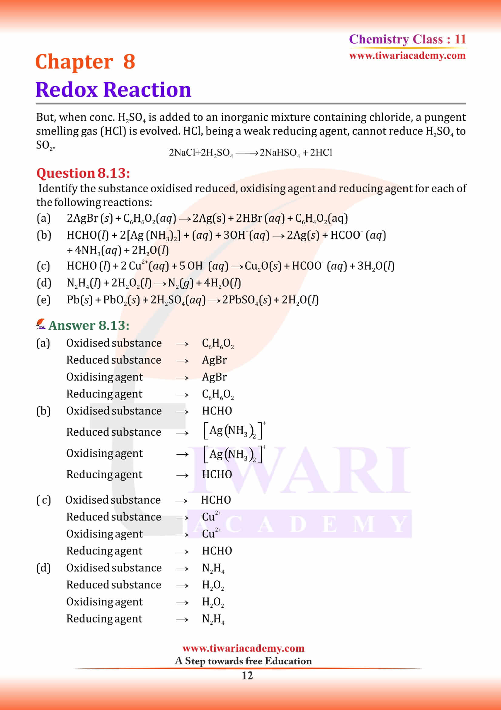 NCERT Solutions for Class 11 Chemistry Chapter 8 free download