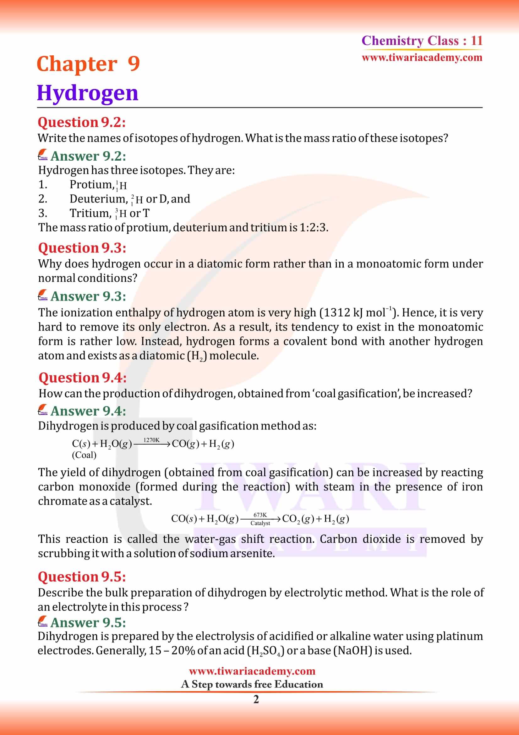 NCERT Solutions for Class 11 Chemistry Chapter 9