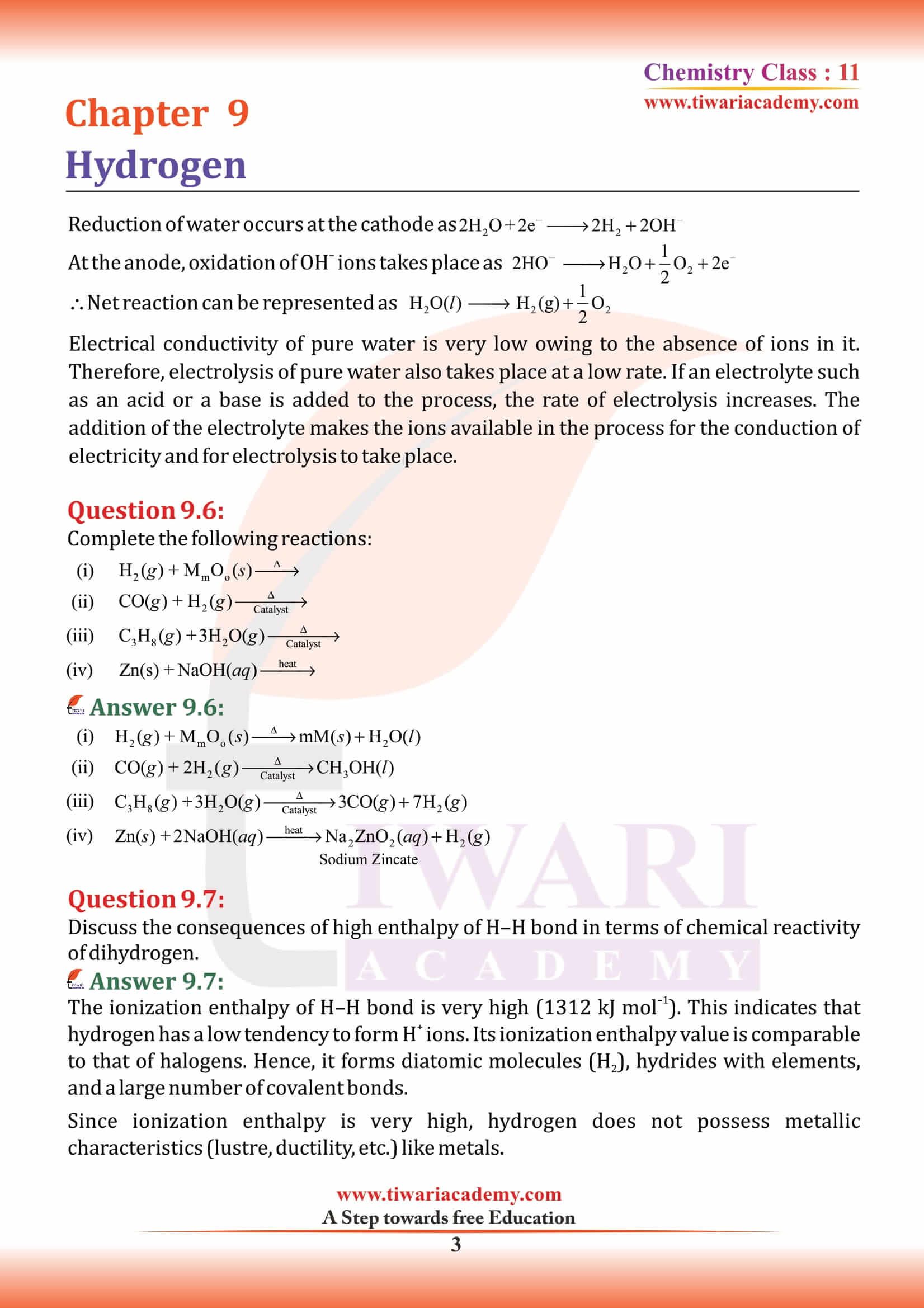 NCERT Solutions for Class 11 Chemistry Chapter 9 in English Medium