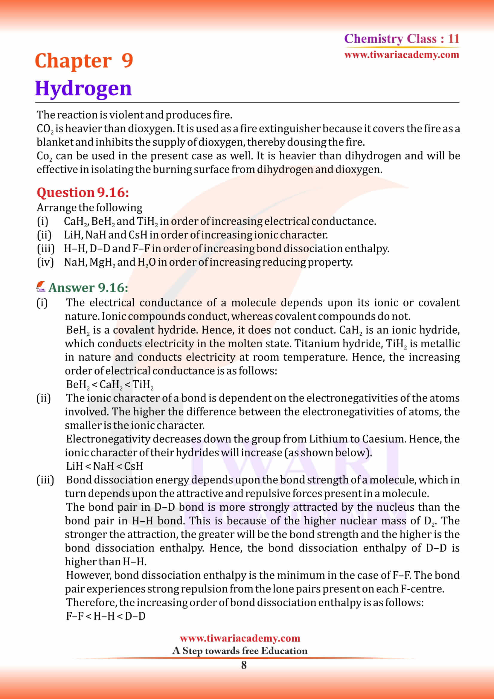 NCERT Solutions for Class 11 Chemistry Chapter 9 all answers