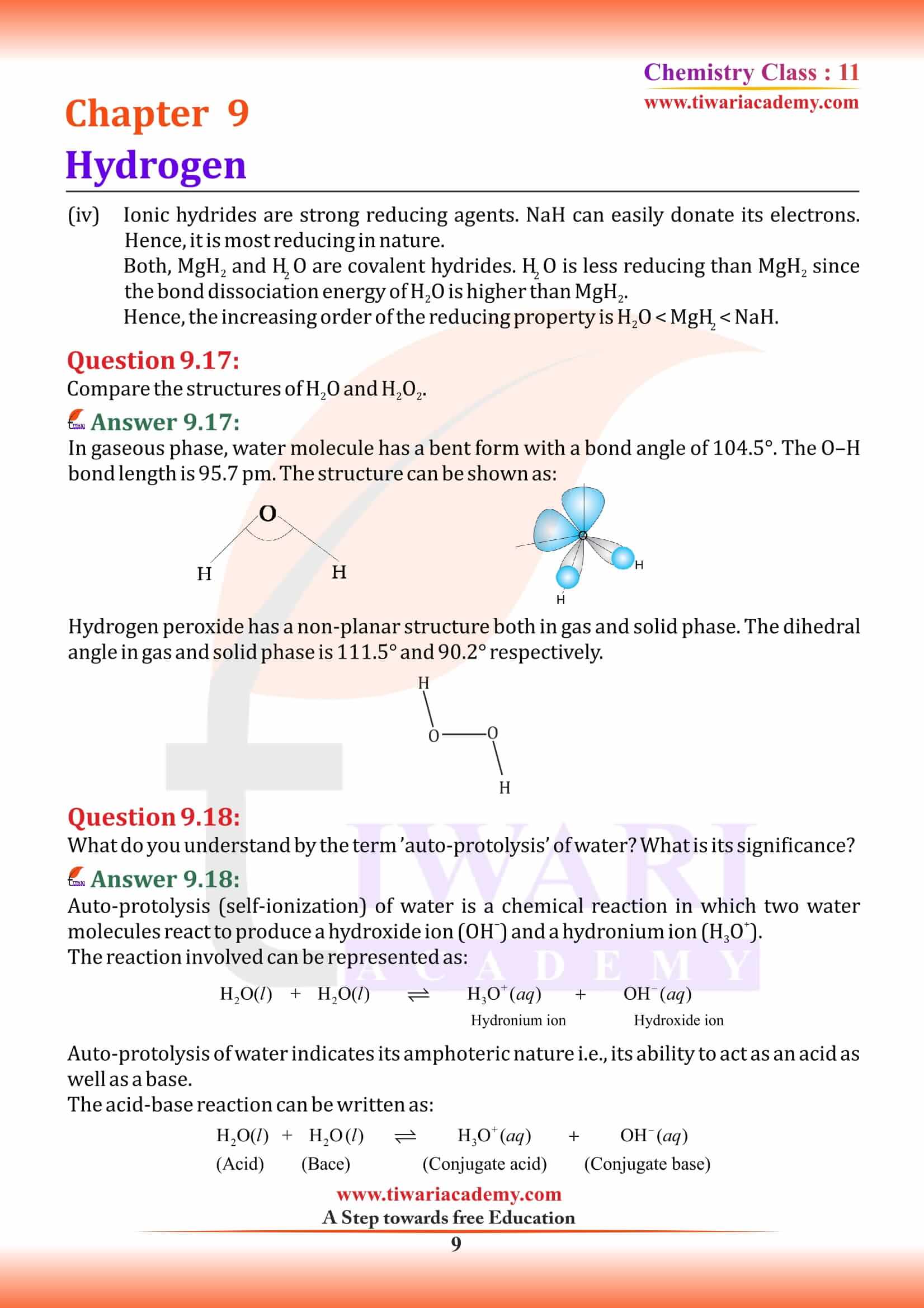 NCERT Solutions for Class 11 Chemistry Chapter 9 download free