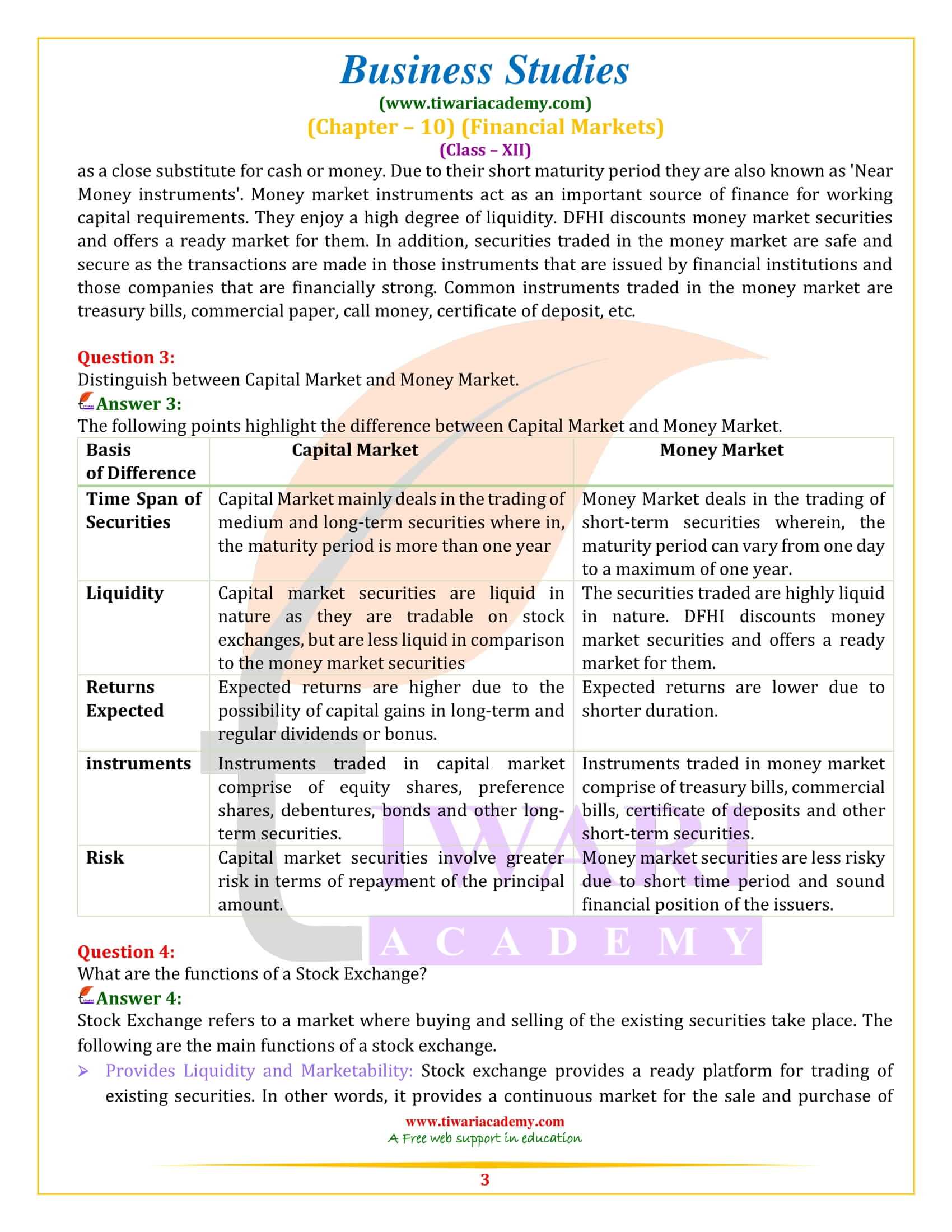 NCERT Solutions for Class 12 Business Studies Chapter 10 in PDF