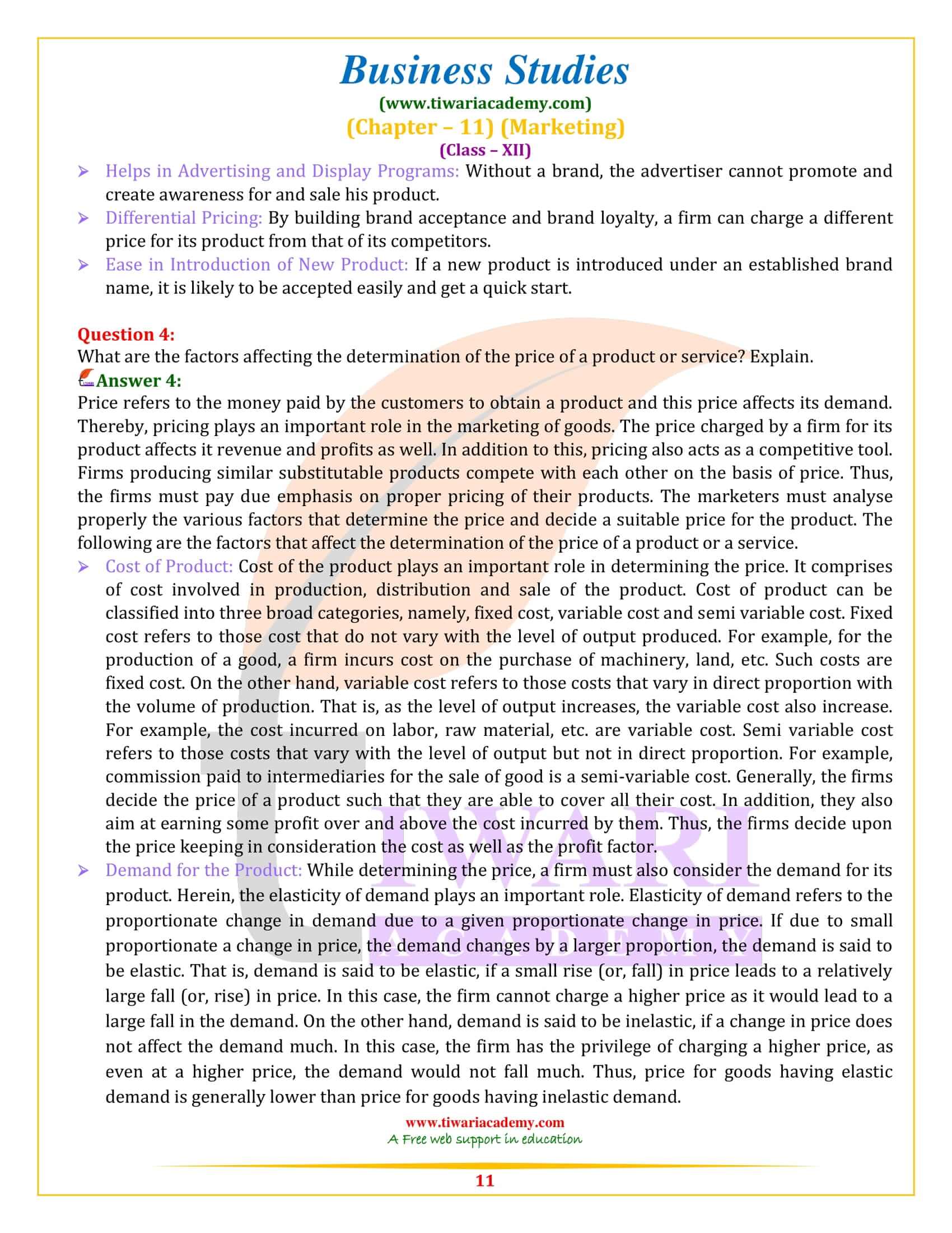 NCERT Solutions for Class 12 Business Studies Chapter 11 download