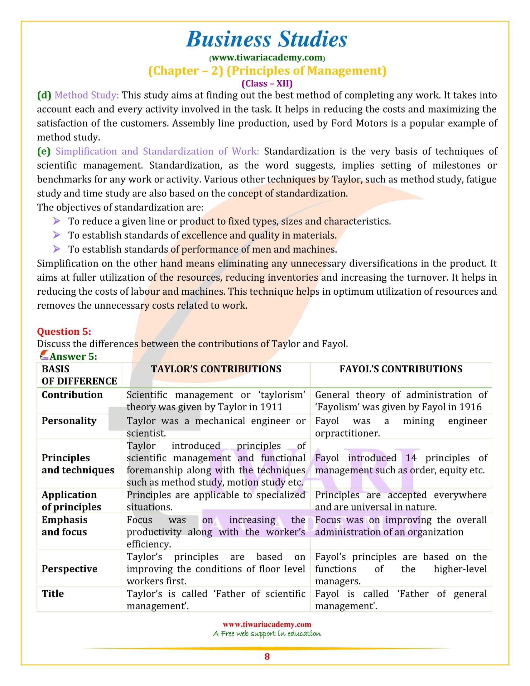 Class 12 Business Studies Chapter 2 Solutions