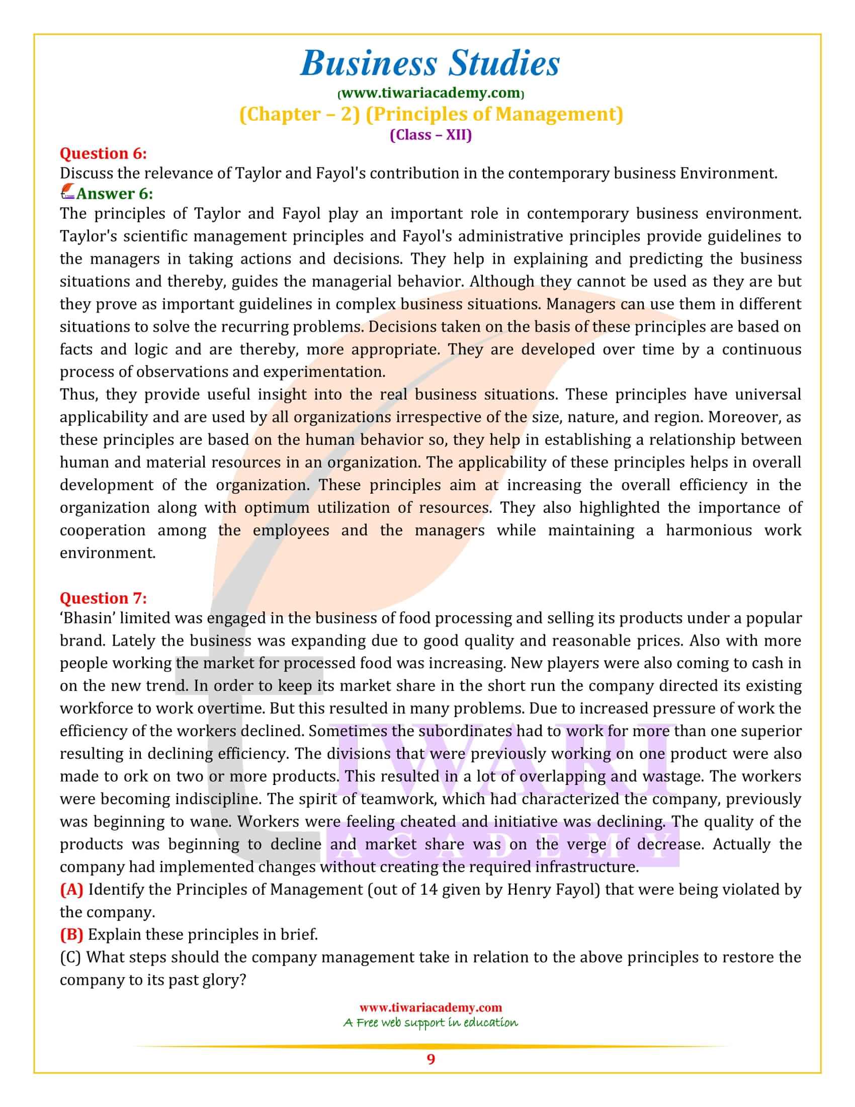 NCERT Solutions for Class 12 Business Studies Chapter 2 in English Medium