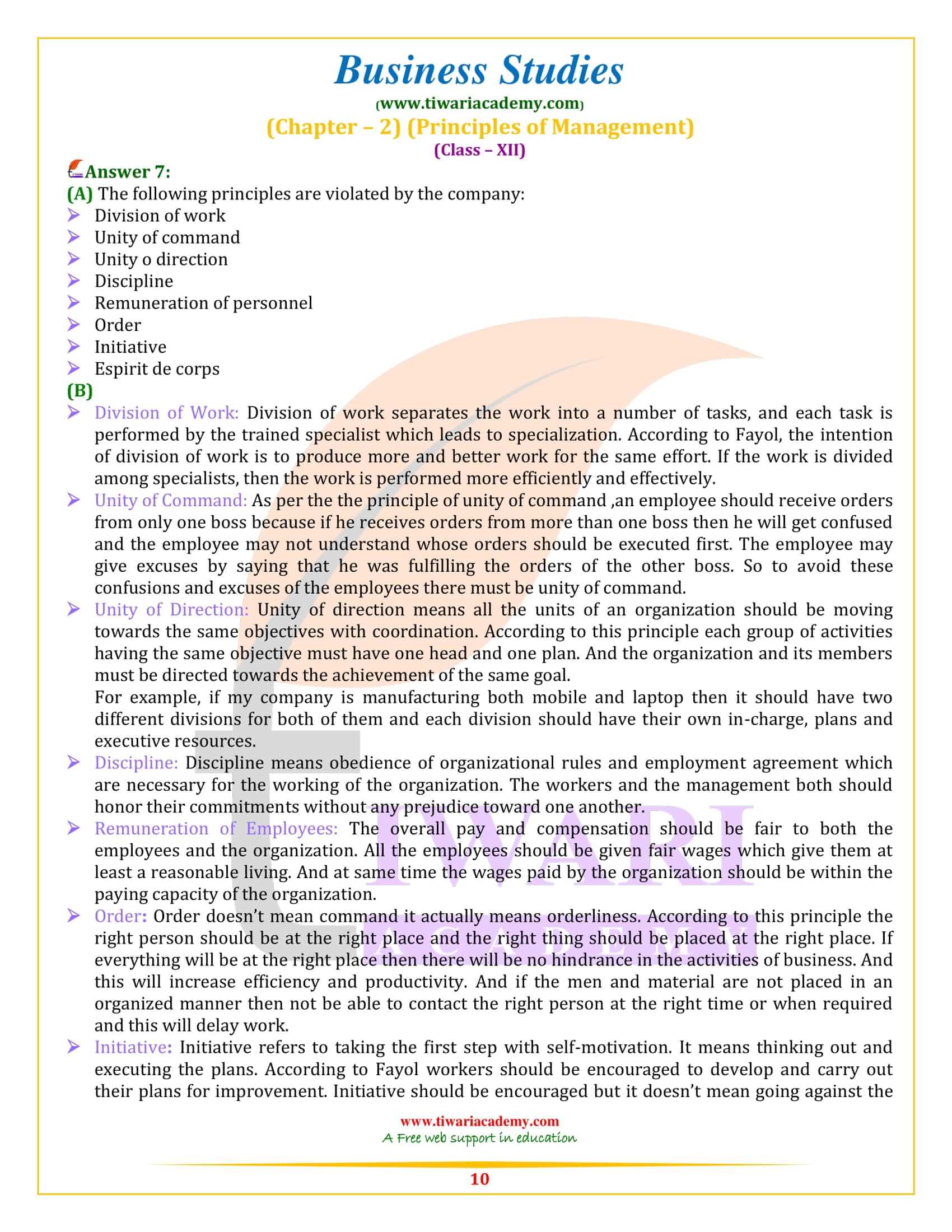 NCERT Solutions for Class 12 Business Studies Chapter 2 questions 1, 2, 3, 4