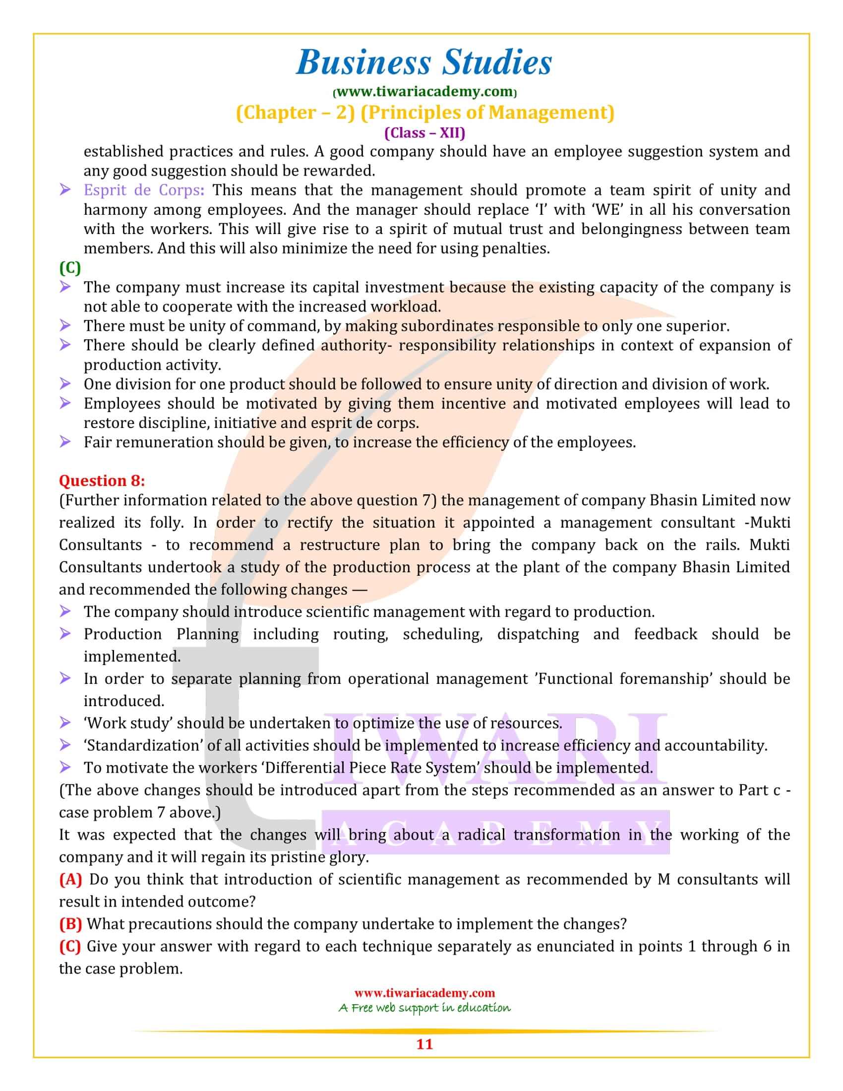 NCERT Solutions for Class 12 Business Studies Chapter 2 short answer type