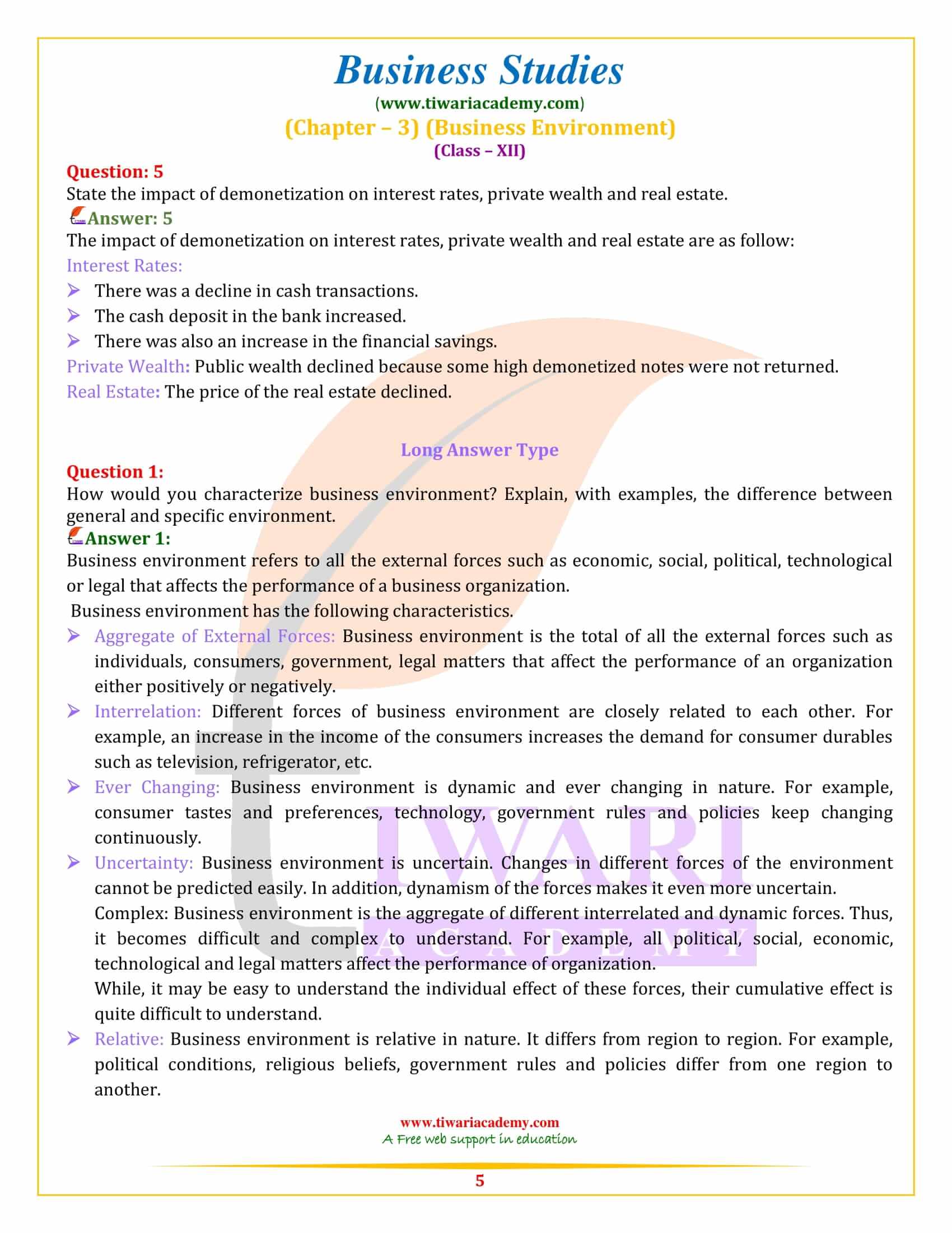 NCERT Solutions for Class 12 Business Studies Chapter 3 in PDF