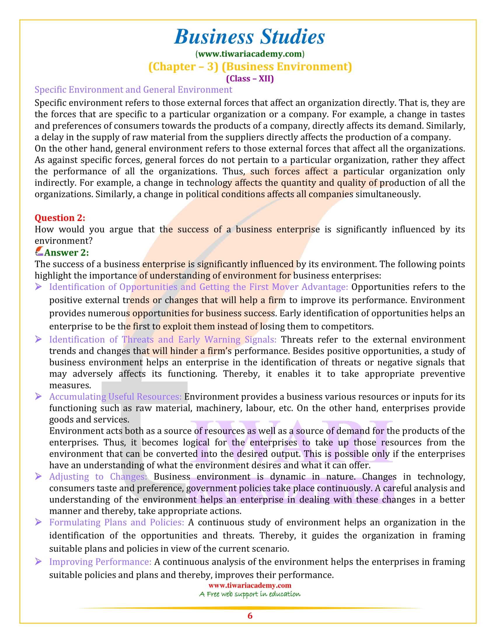 NCERT Solutions for Class 12 Business Studies Chapter 3 in English Medium