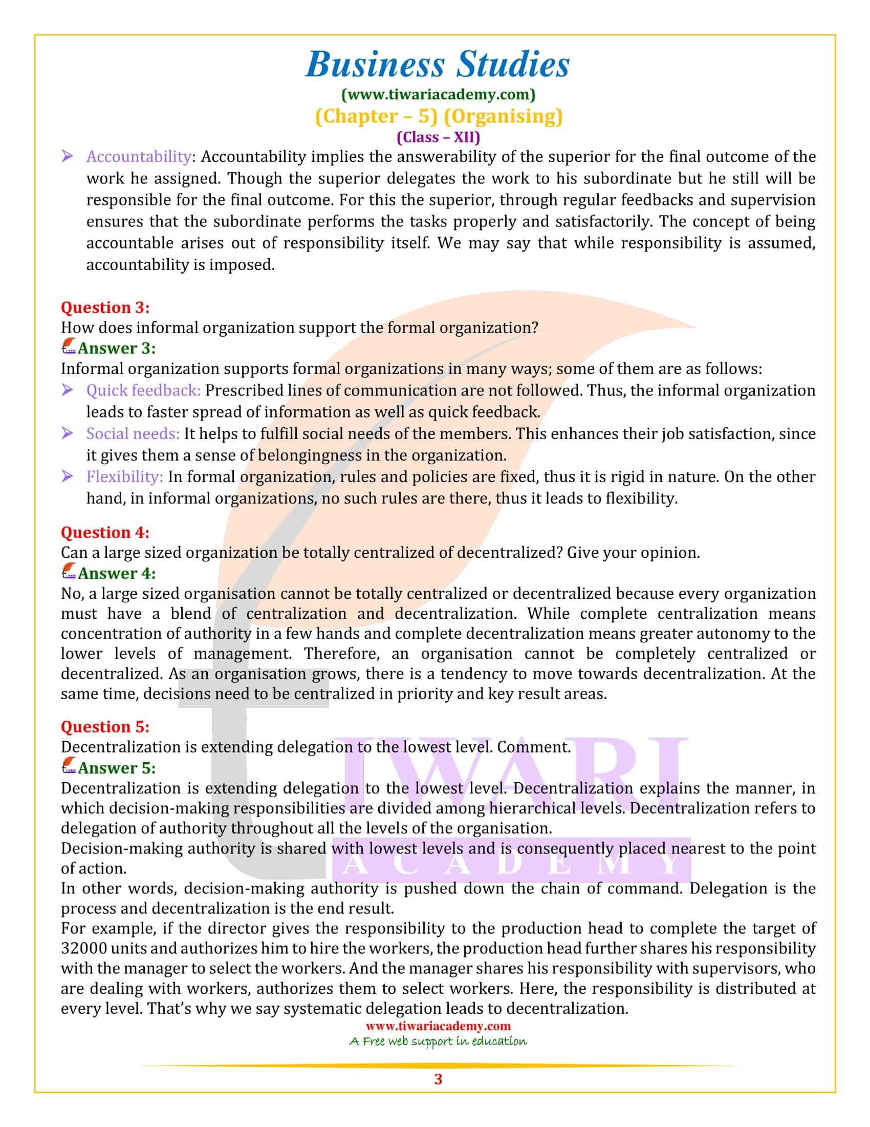 NCERT Solutions for Class 12 Business Studies Chapter 5 in English Medium