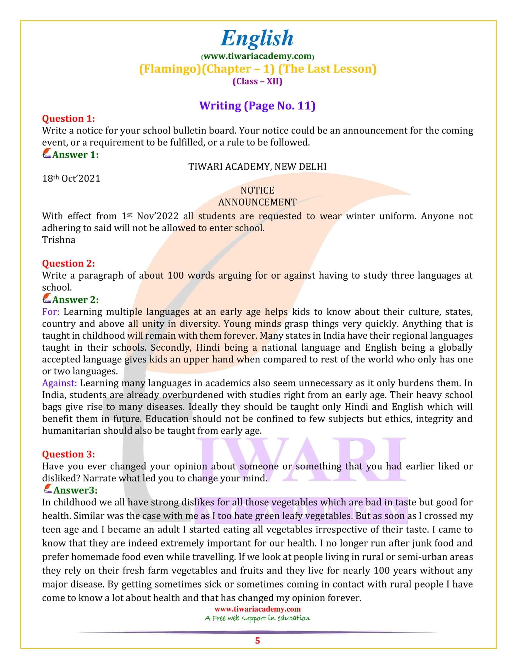 NCERT Solutions for Class 12 English Chapter 1