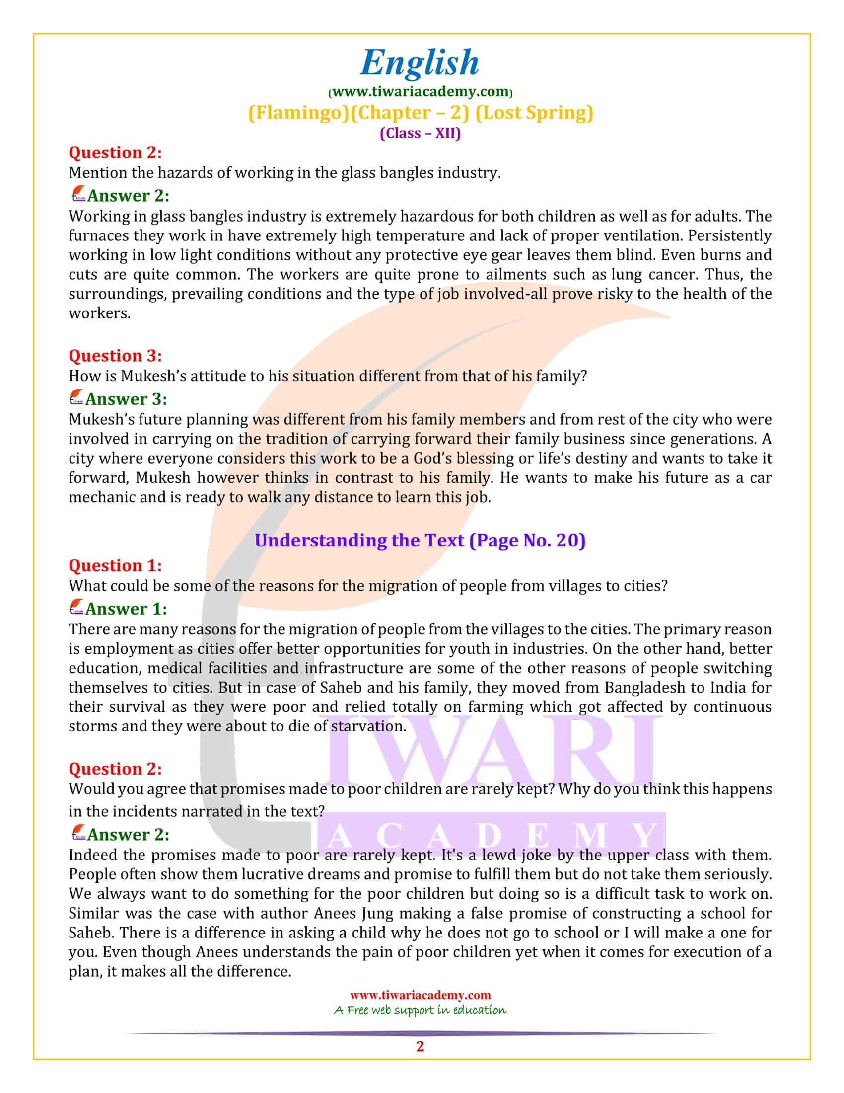 NCERT Solutions for Class 12 English Chapter 2