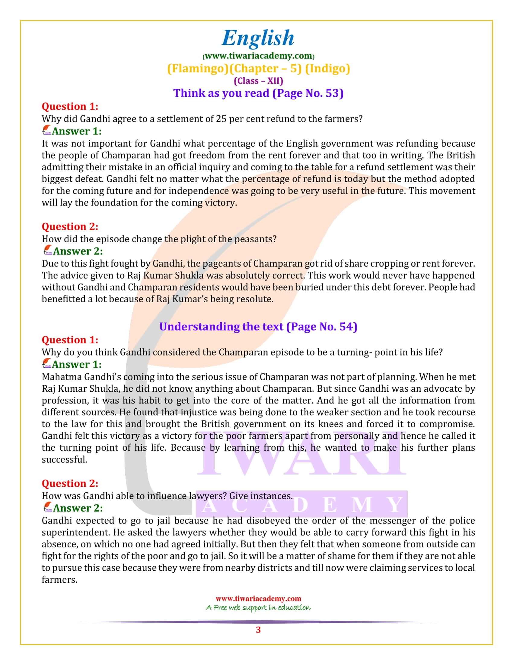 NCERT Solutions for Class 12 English Flamingo Chapter 5