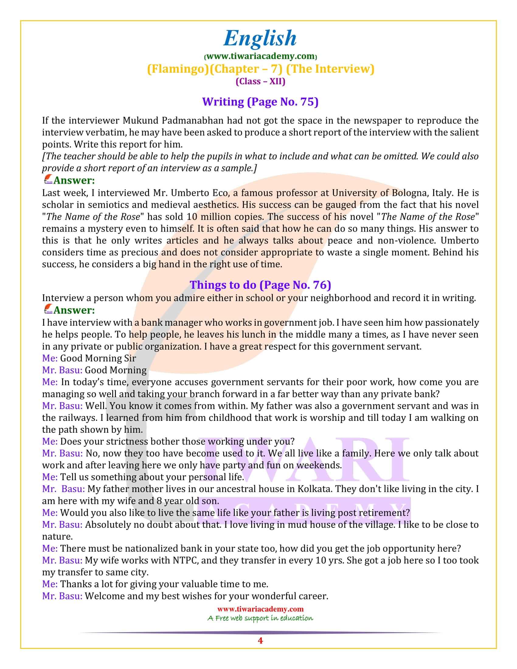 NCERT Solutions for Class 12 English Flamingo Chapter 7