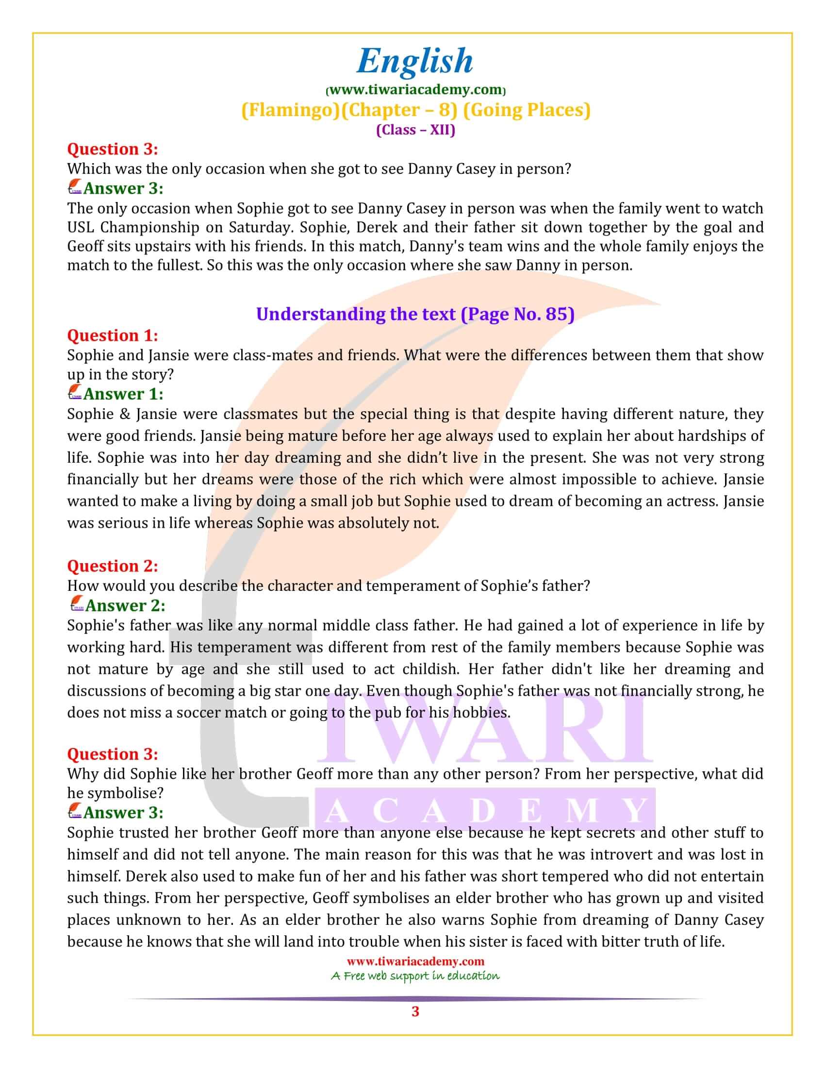 NCERT Solutions for Class 12 English Chapter 8