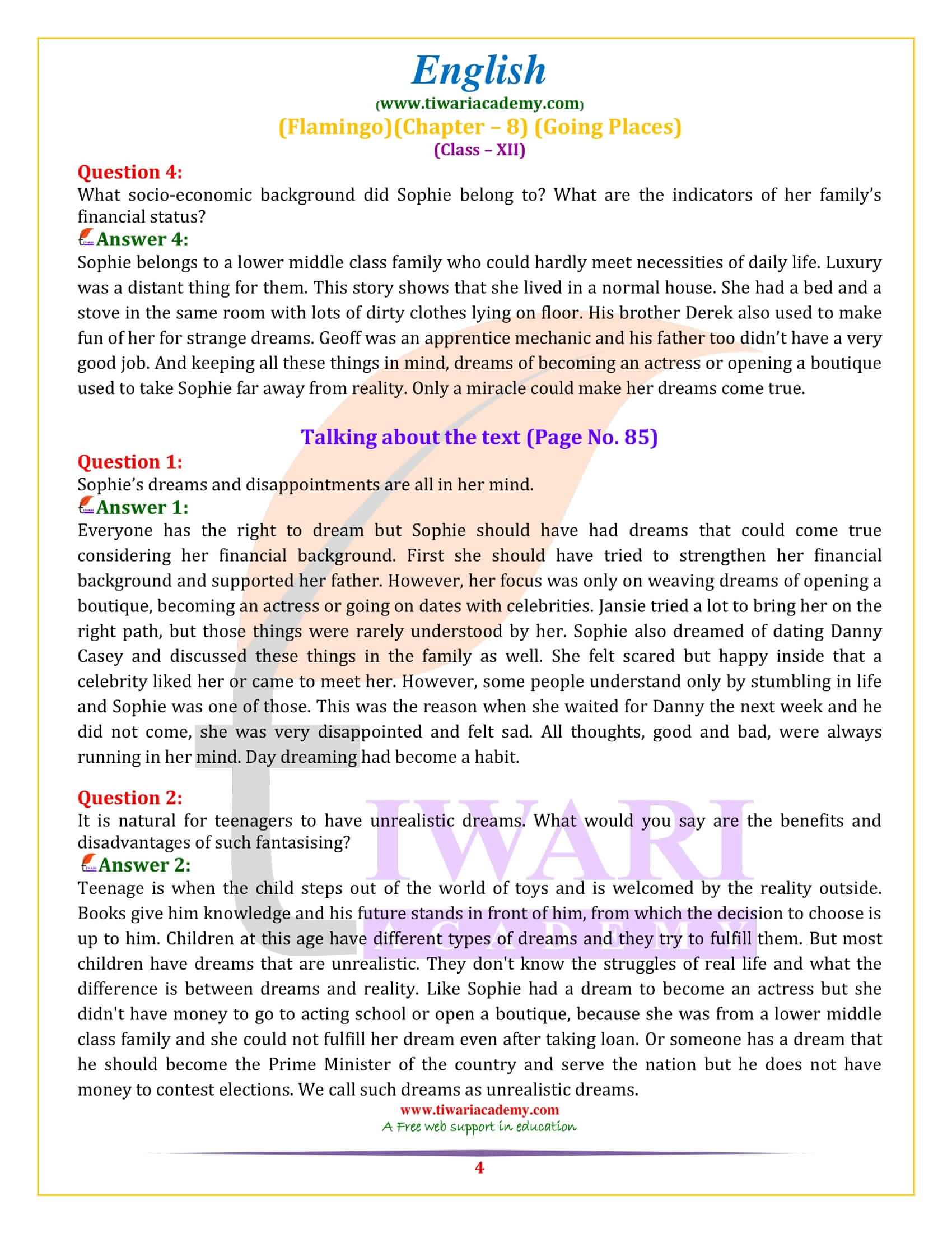 NCERT Solutions for Class 12 English Flamingo Chapter 8