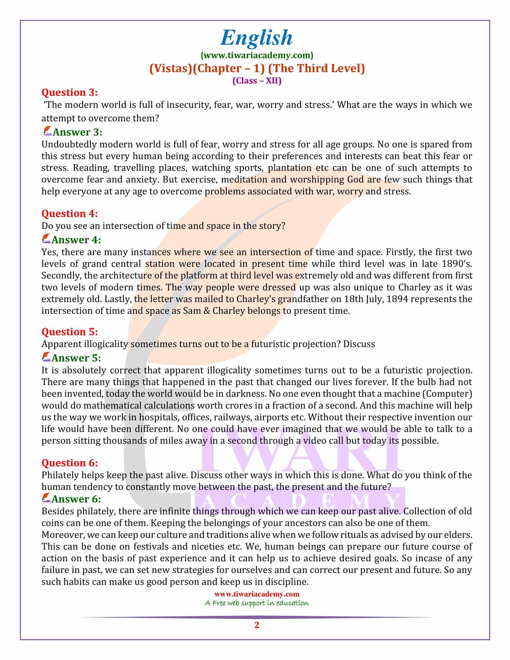 NCERT Solutions for Class 12 English Vistas Chapter 1