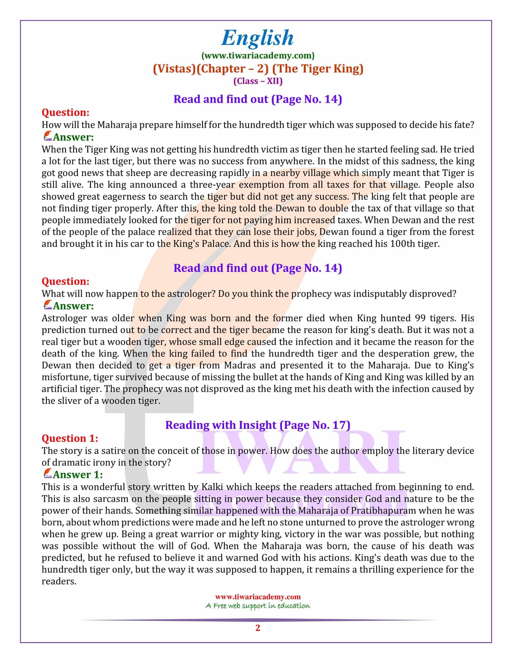 NCERT Solutions for Class 12 English Vistas Chapter 2