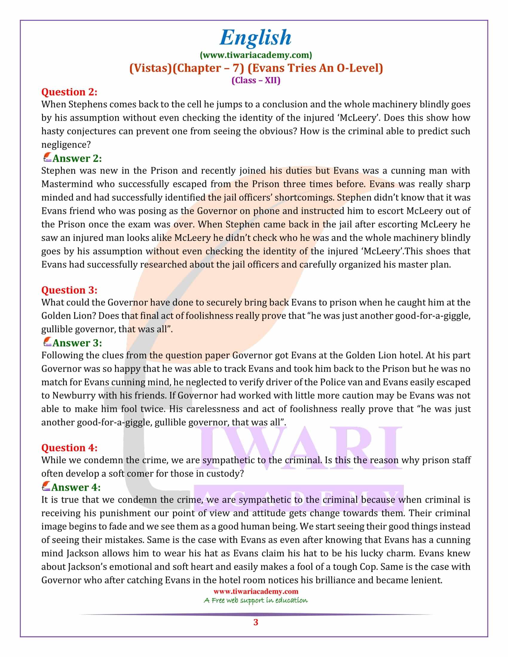 Class 12 English Vistas Chapter 7