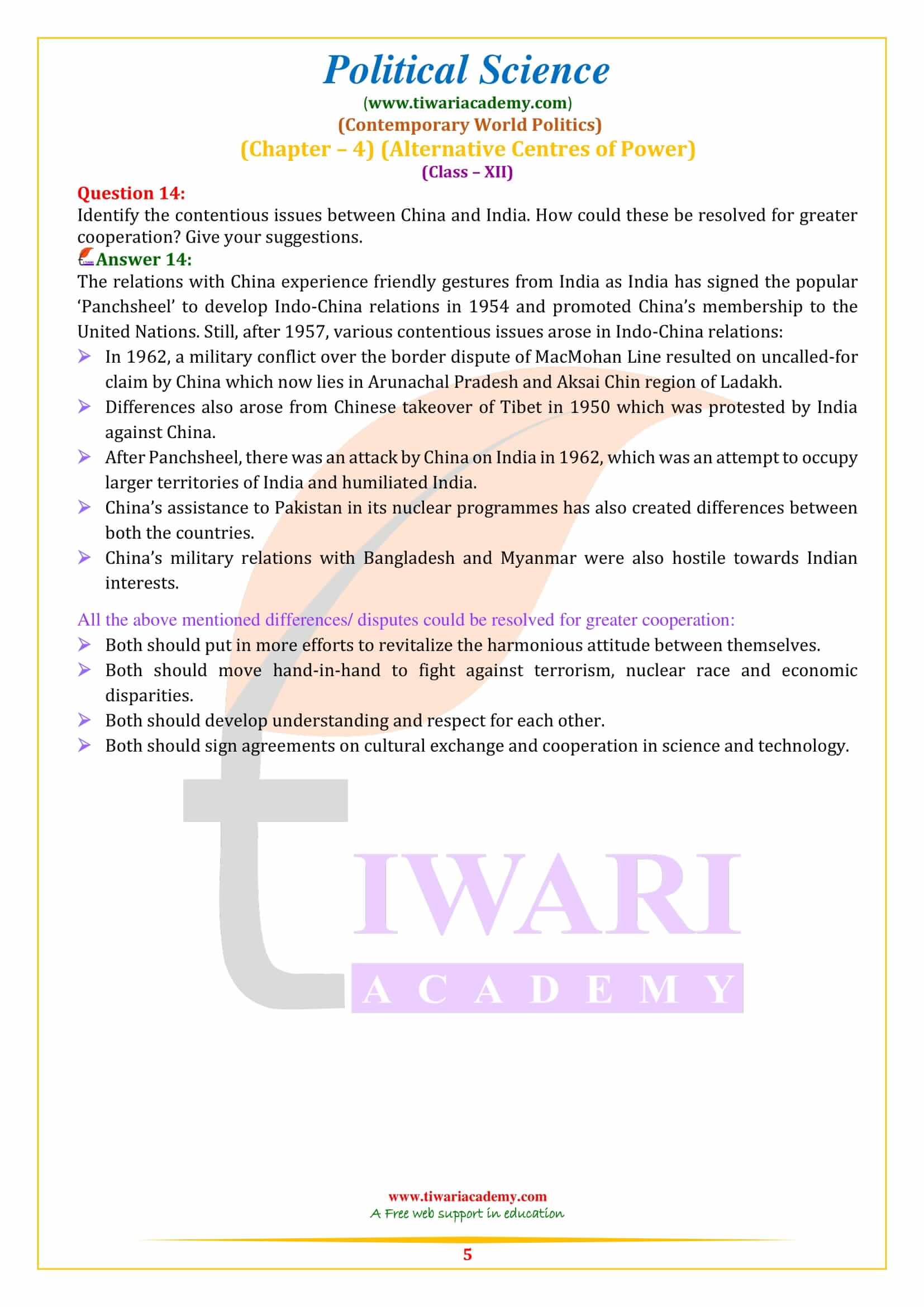 Class 12 Political Science Chapter 4