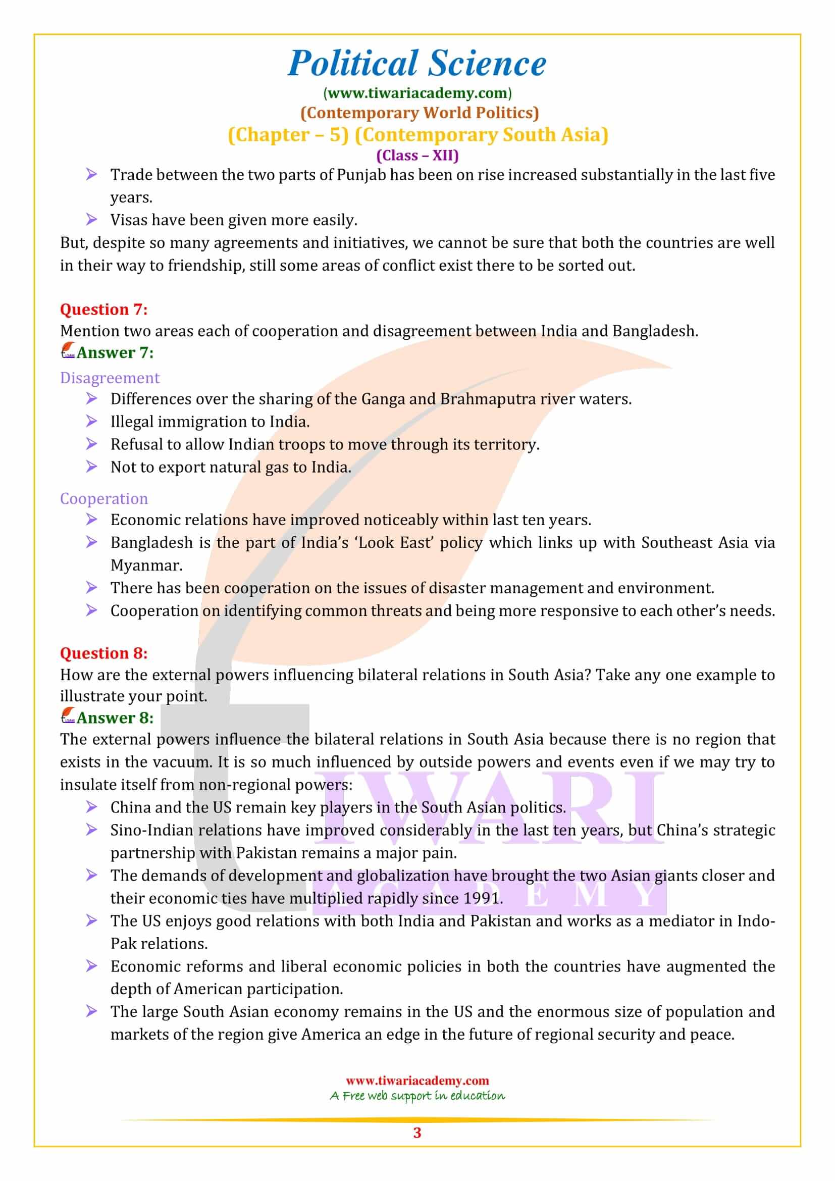 NCERT Solutions for Class 12 Political Science Chapter 5 in English Medium