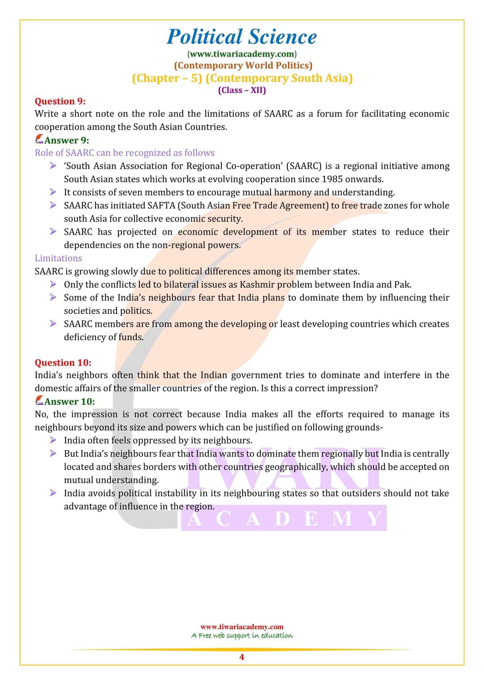 Class 12 Political Science Chapter 5