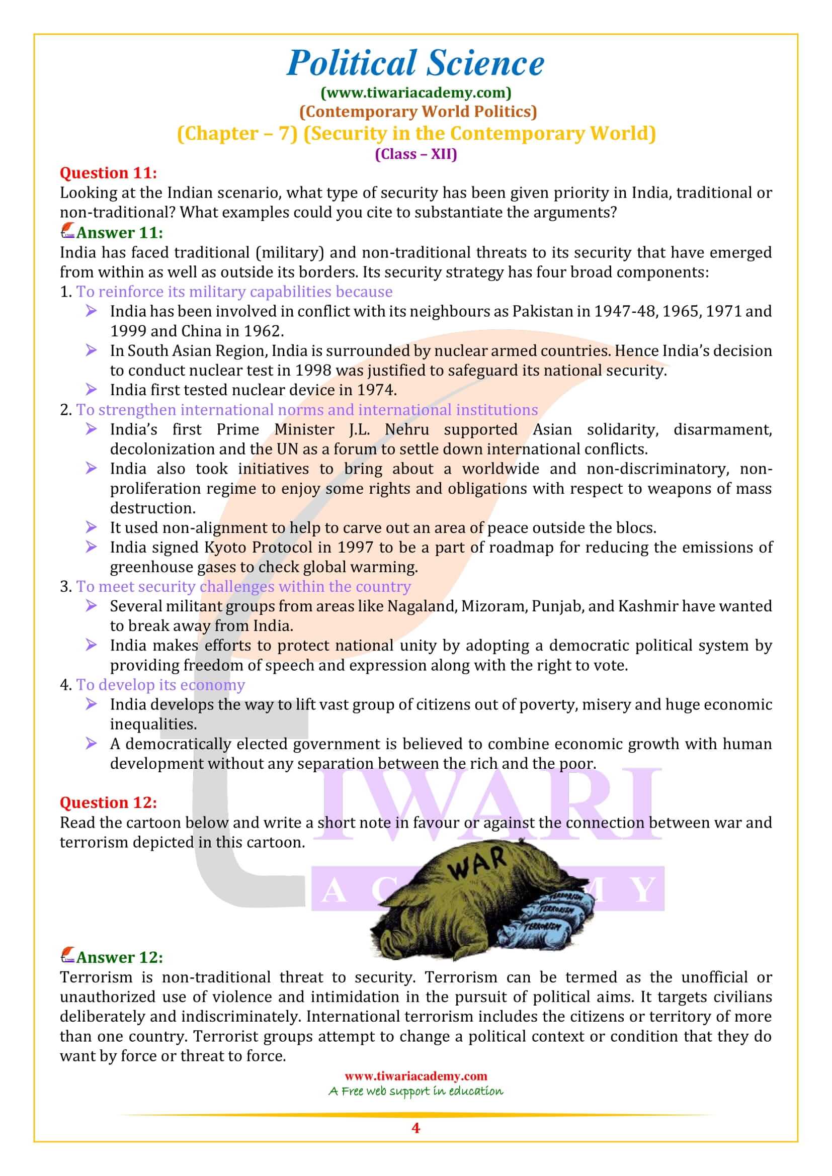 Class 12 Political Science Chapter 7