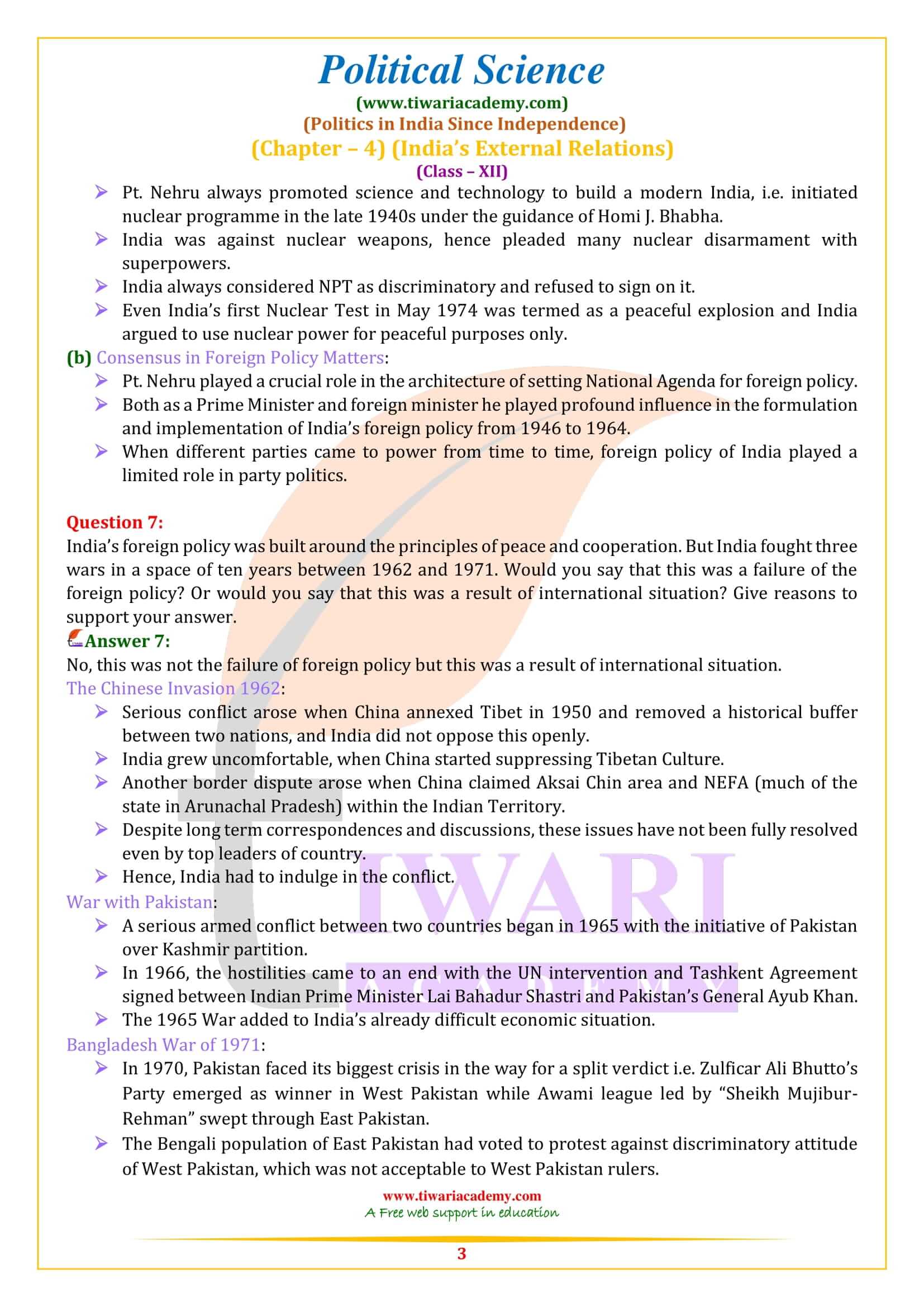 NCERT Solutions for Class 12 Political Science Part 2 Chapter 4 in English Medium