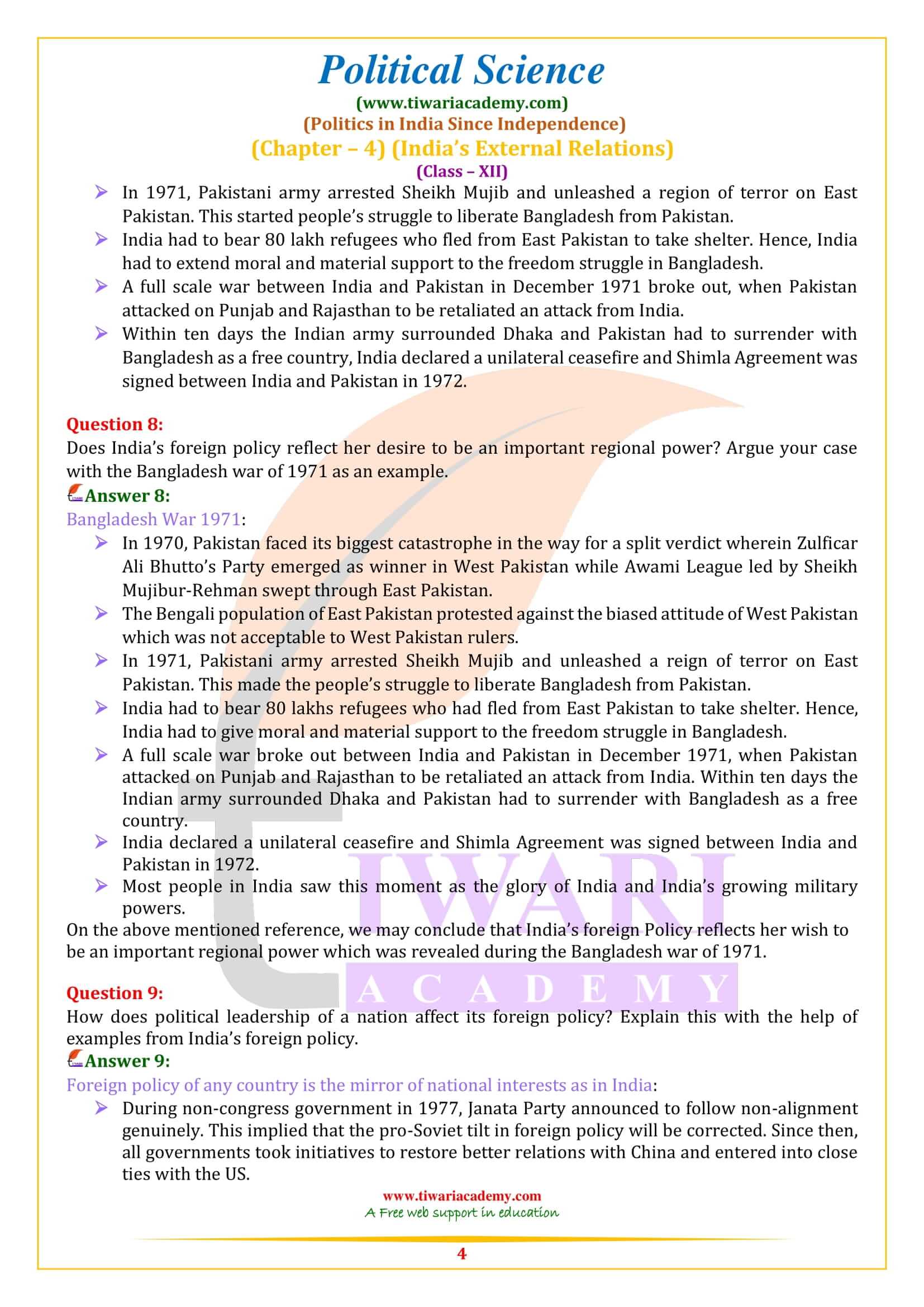 Class 12 Political Science Part 2 Chapter 4