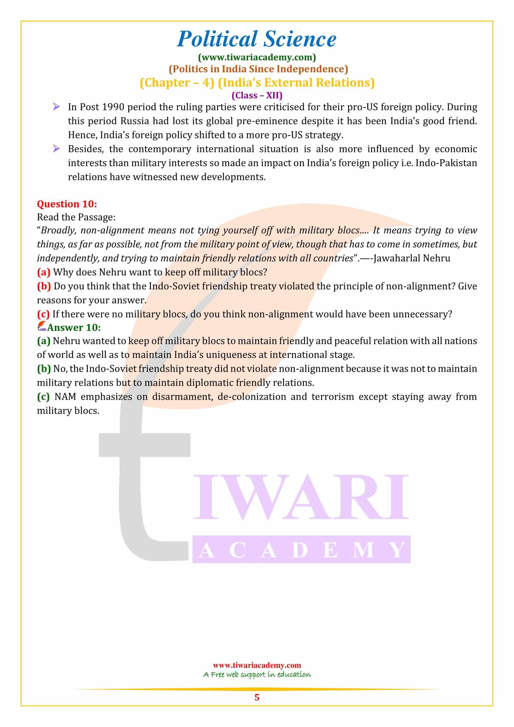 NCERT Solutions for Class 12 Polity Part 2 Chapter 4