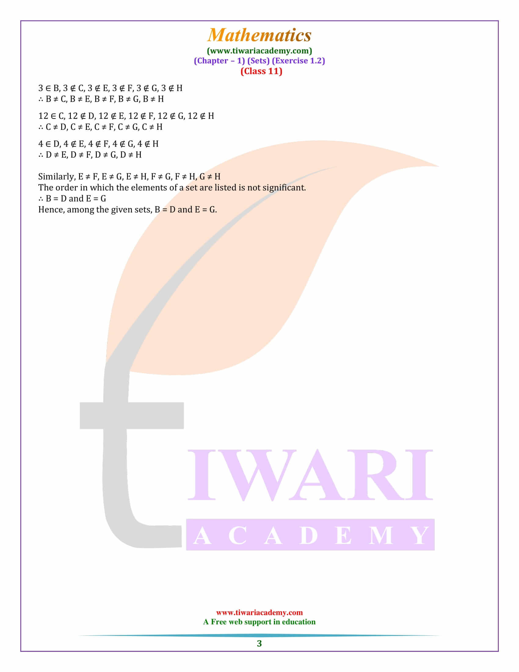NCERT Solutions for Class 11 Maths Exercise 1.2