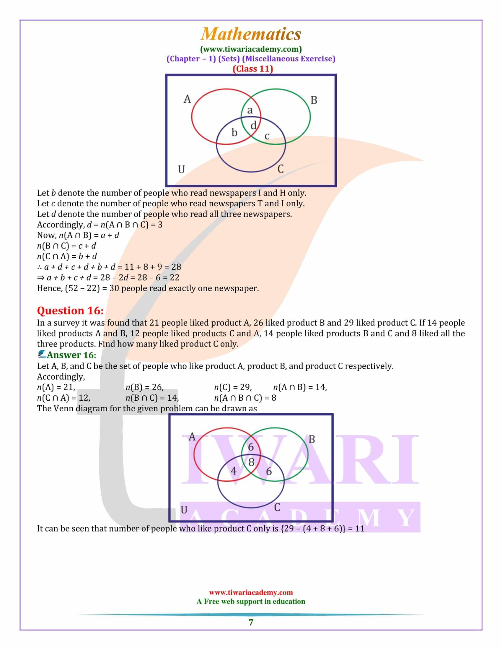 NCERT Solutions for Class 11 Maths Chapter 1 Miscellaneous Exercise free download