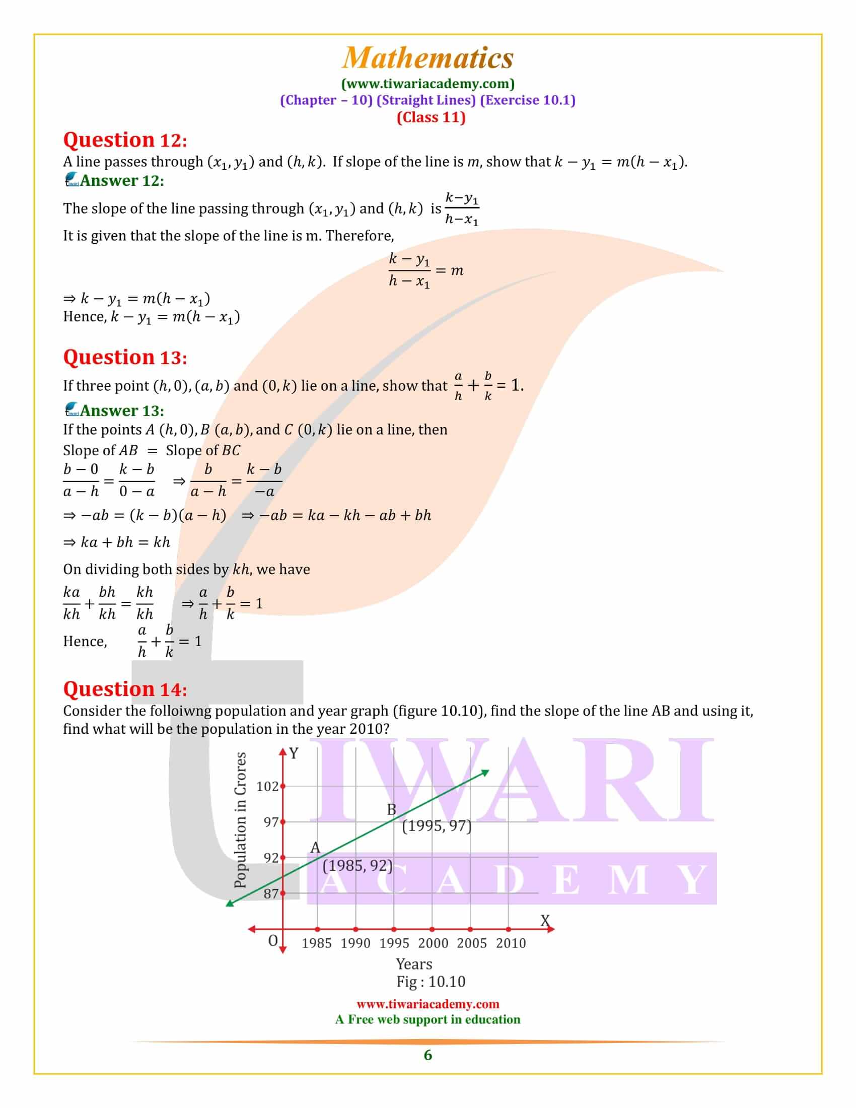 Class 11 Maths Exercise 10.1