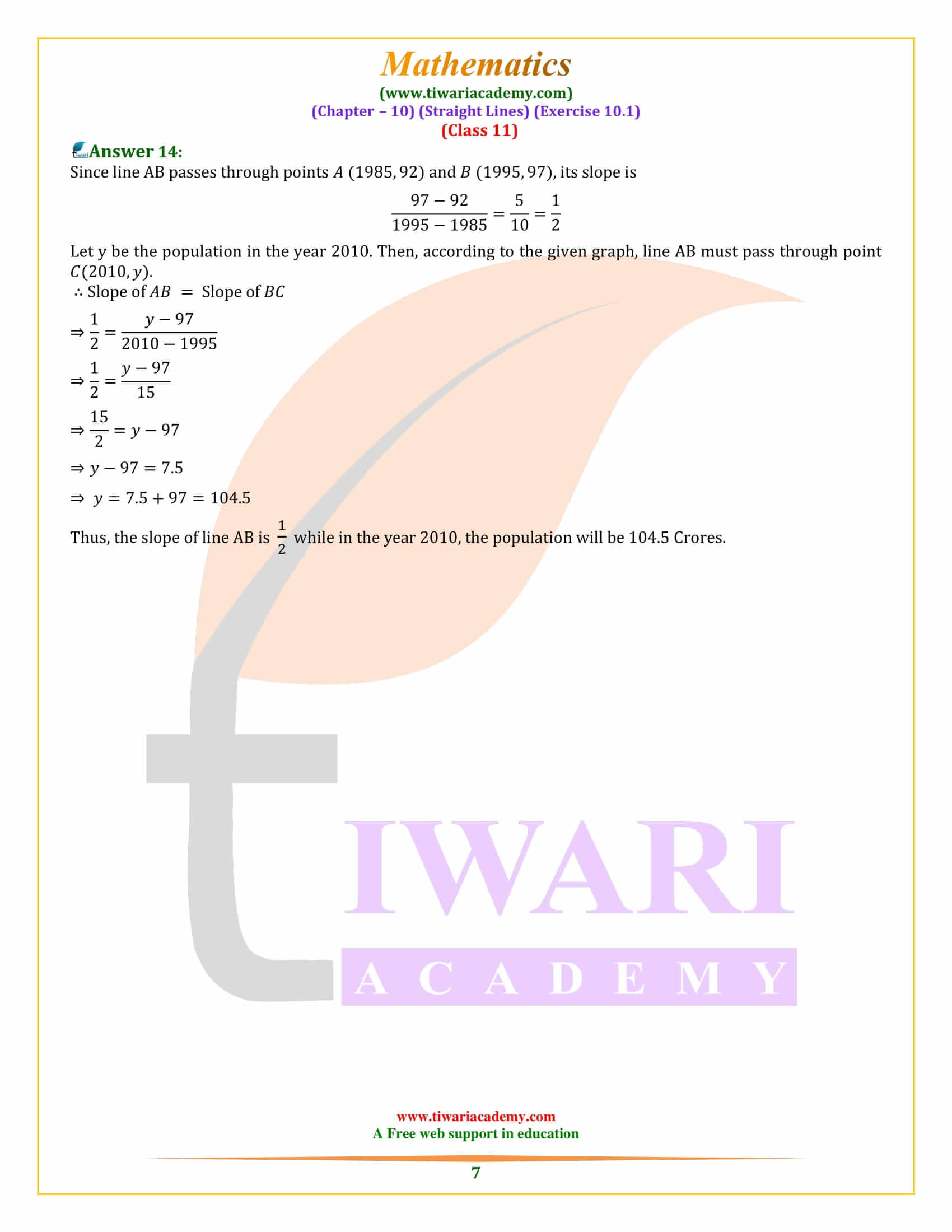NCERT Solutions for Class 11 Maths Exercise 10.1 answers guide
