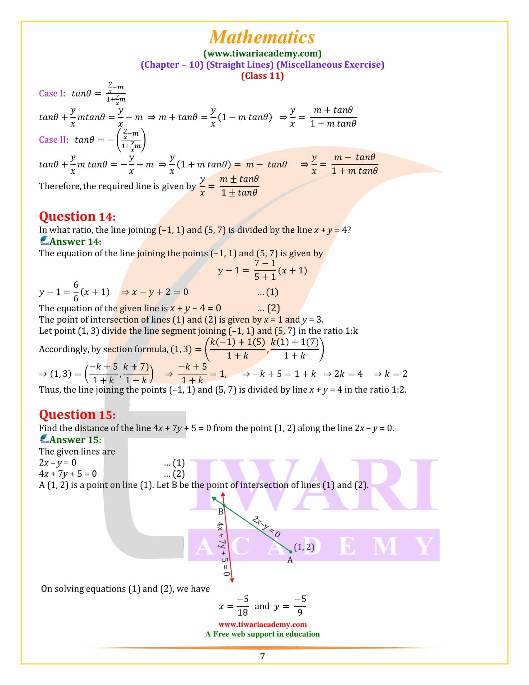 NCERT Solutions for Class 11 Maths Chapter 10 Miscellaneous Exercise updated