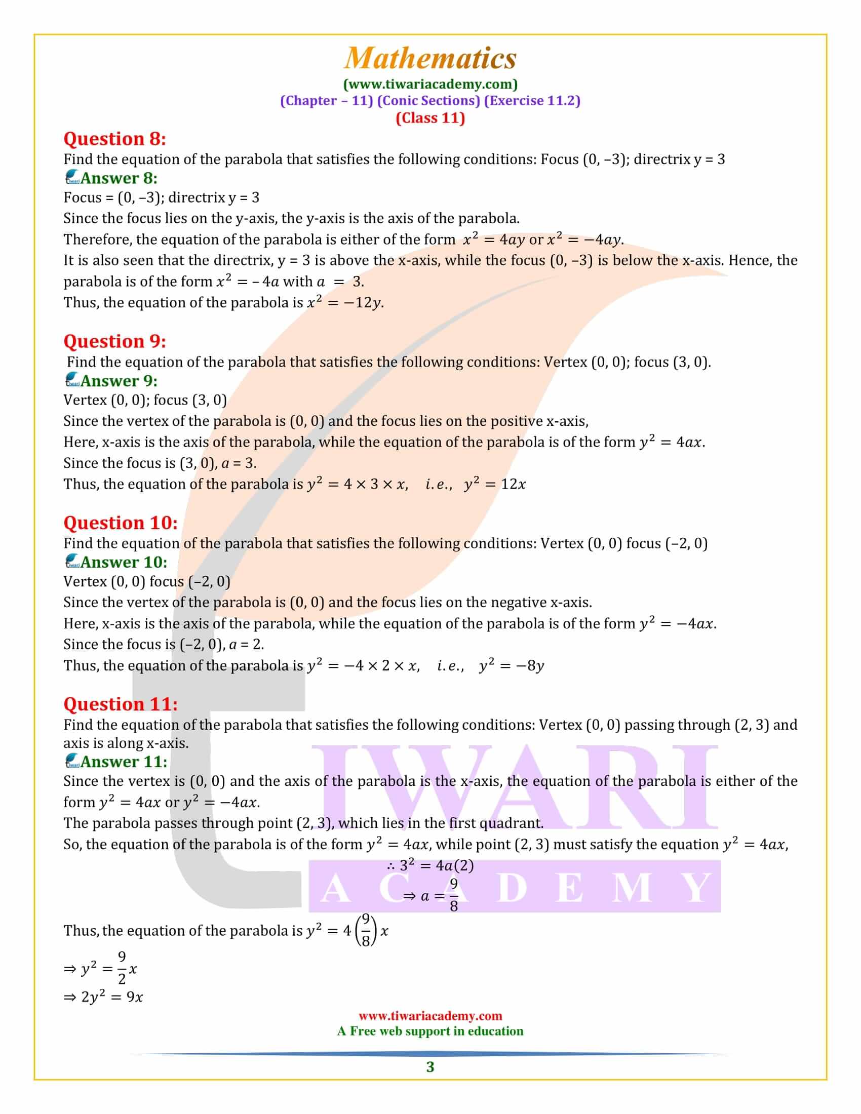 NCERT Solutions for Class 11 Maths Exercise 11.2 in PDF