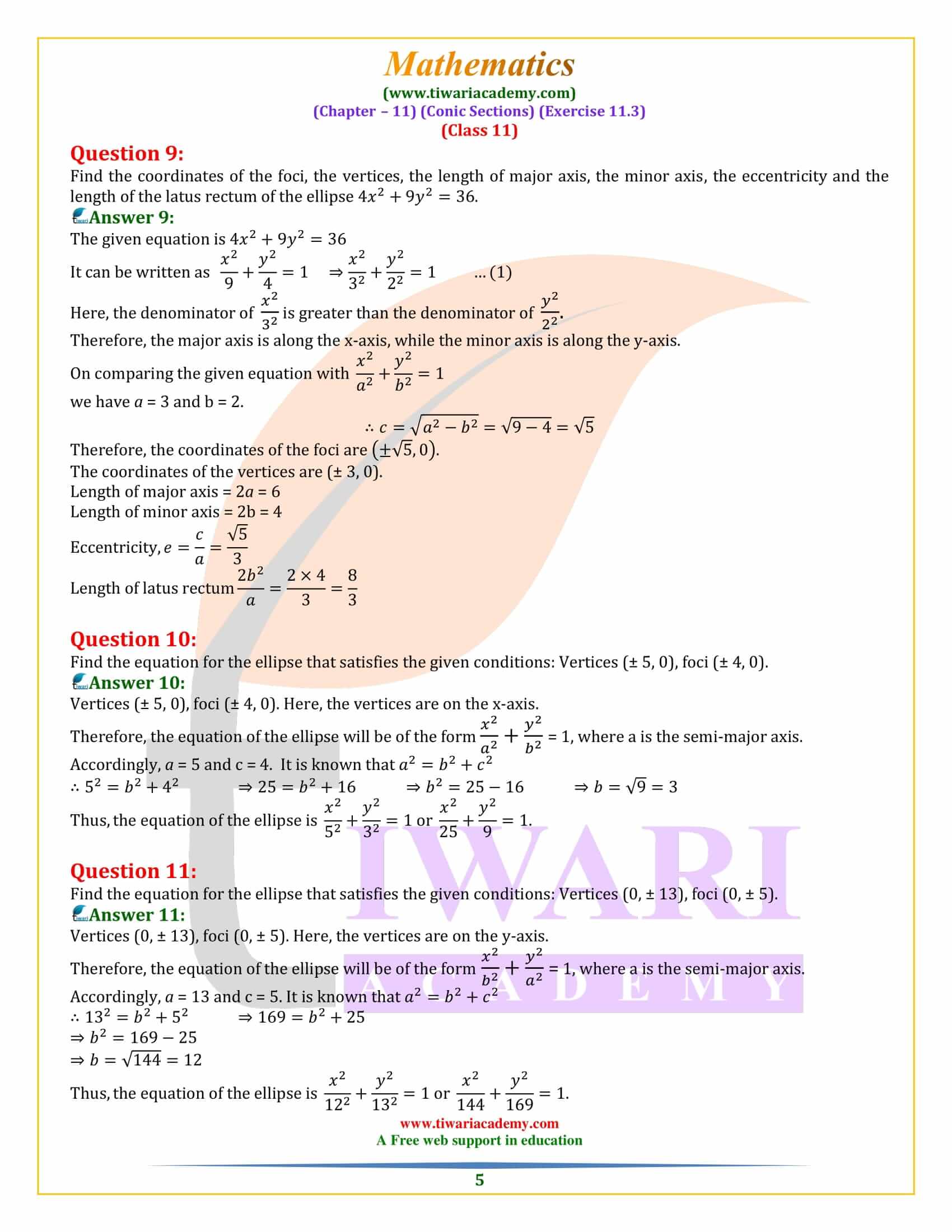 NCERT Solutions for Class 11 Maths Exercise 11.3 download