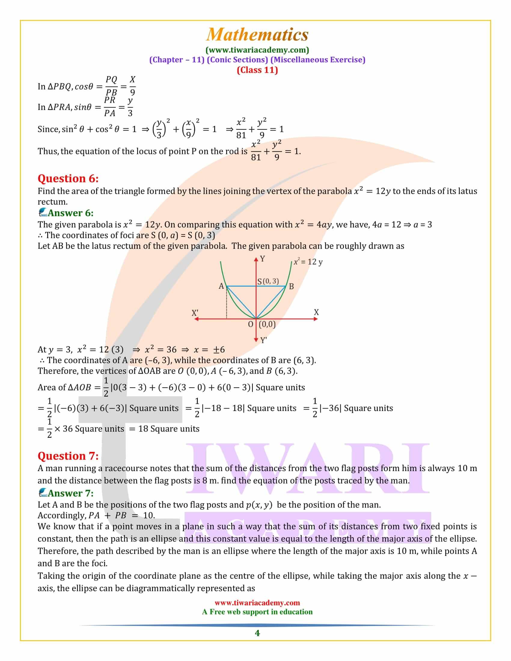 NCERT Solutions for Class 11 Maths Chapter 11 Miscellaneous Exercise
