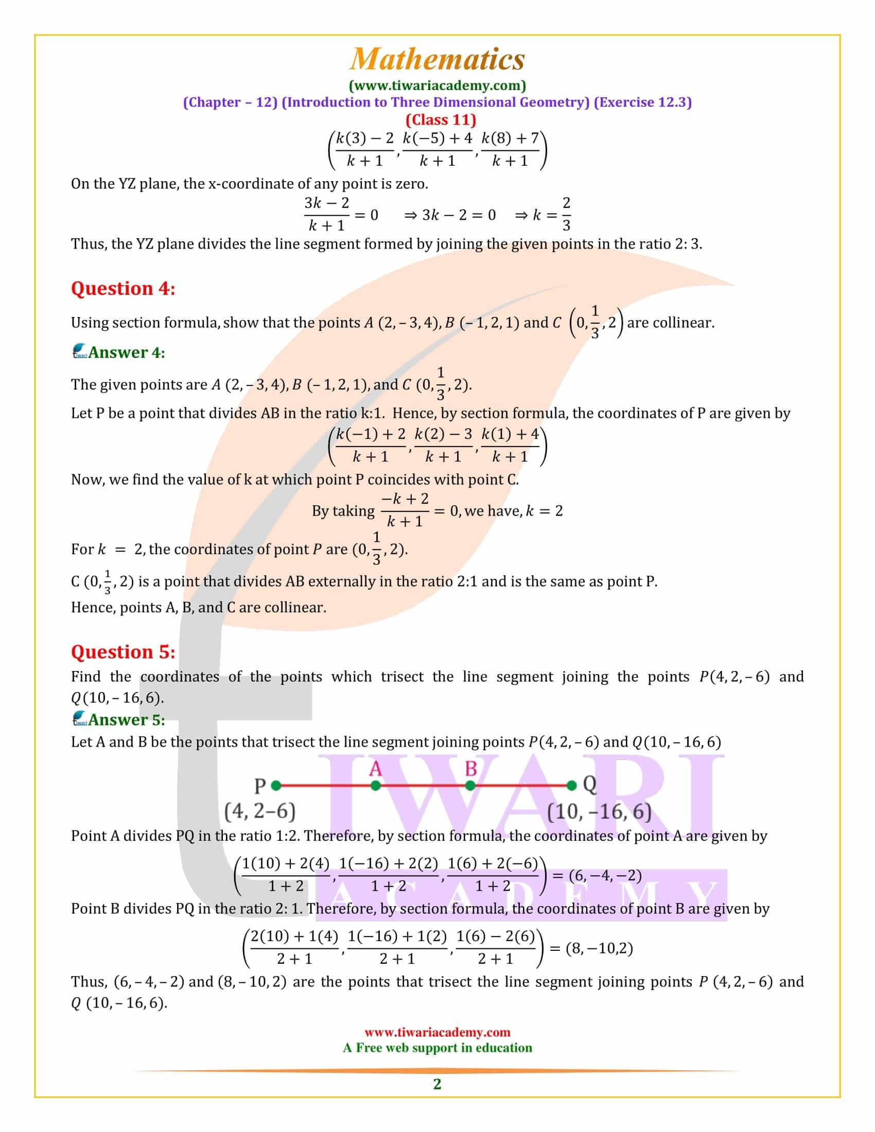 Class 11 Maths Exercise 12.3