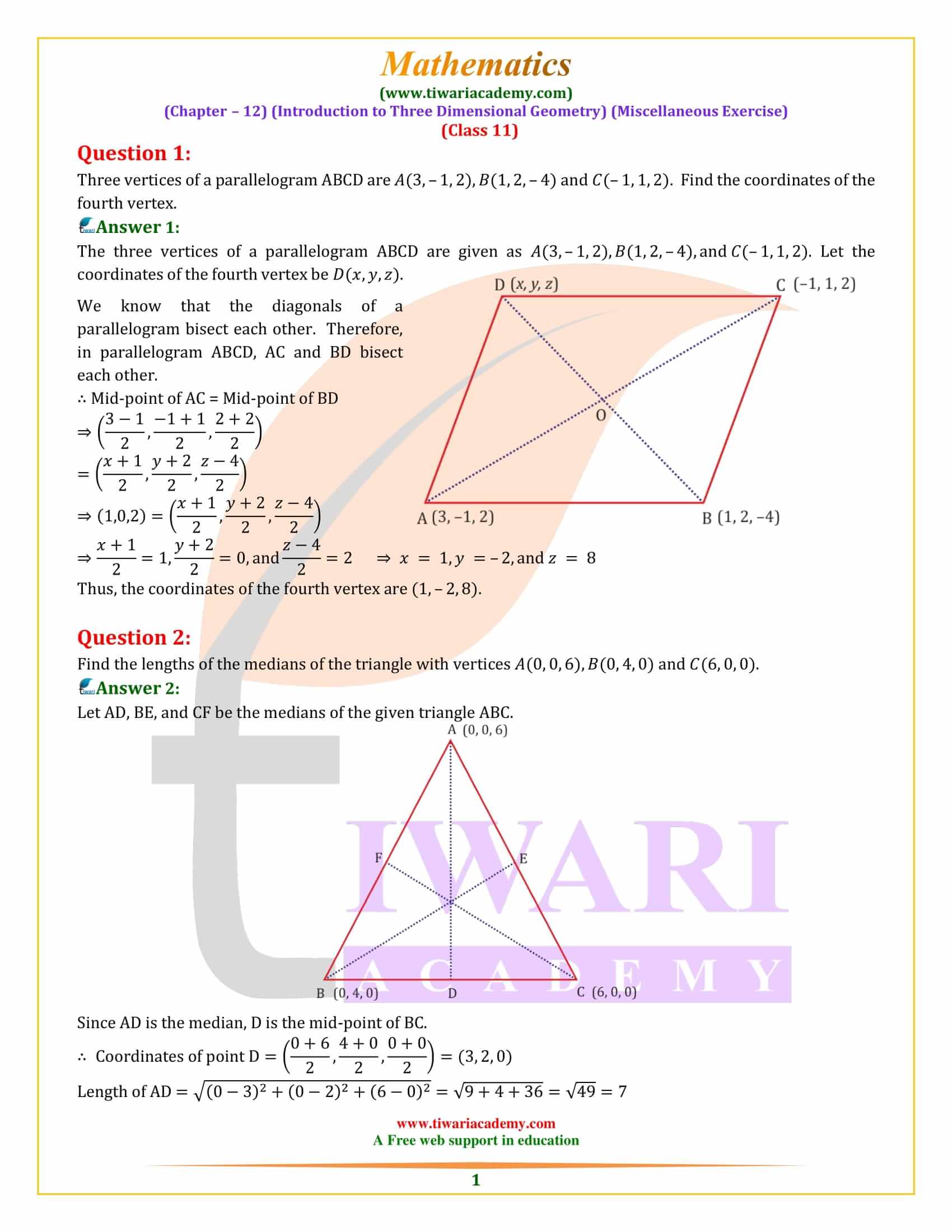 NCERT Solutions for Class 11 Maths Chapter 12 Miscellaneous Exercise