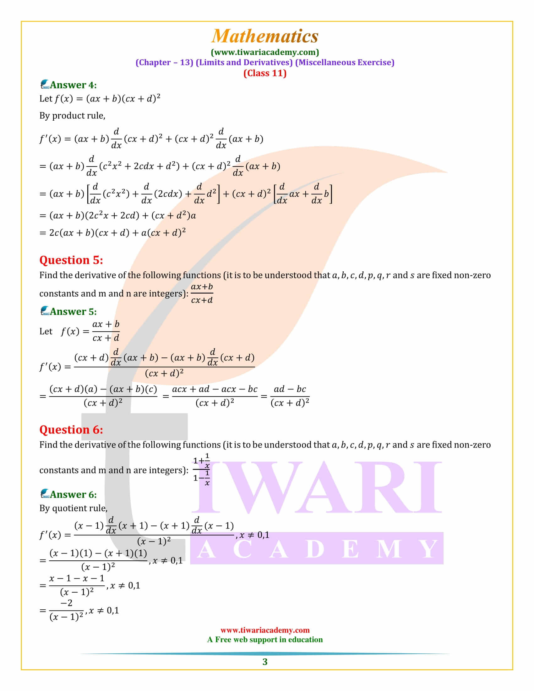 11th Maths misc. ex. 13