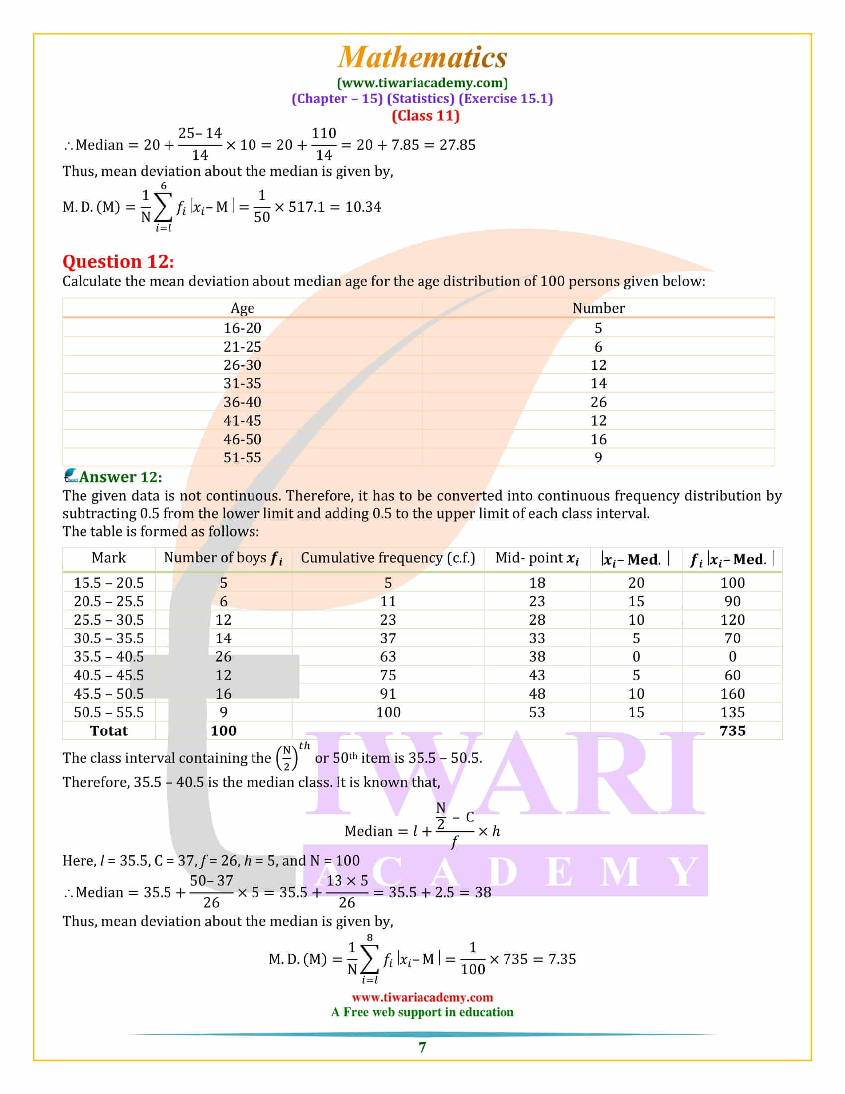 NCERT Solutions for Class 11 Maths Exercise 15.1 updated