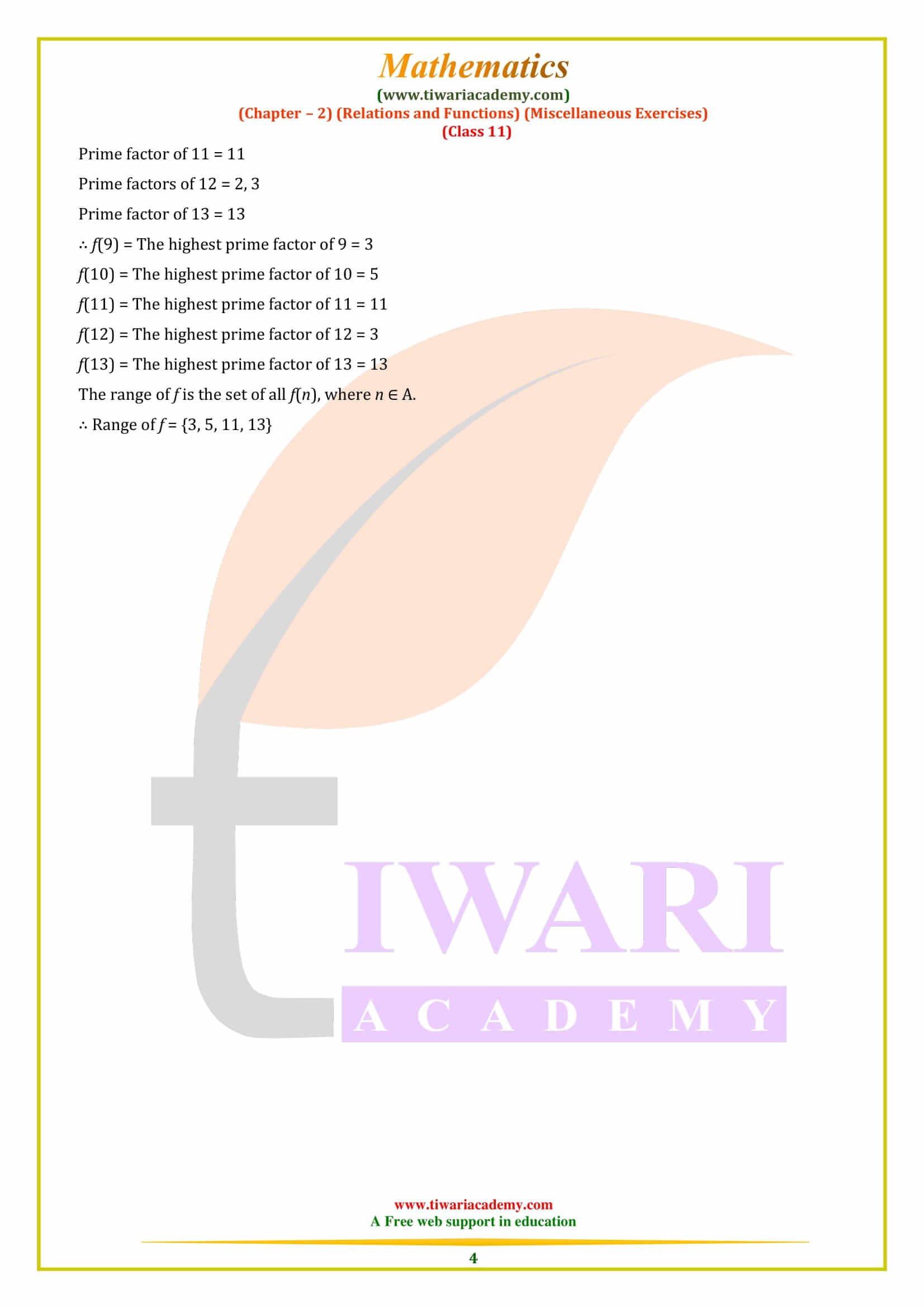 Class 11 Maths Chapter 2 Miscellaneous Exercise