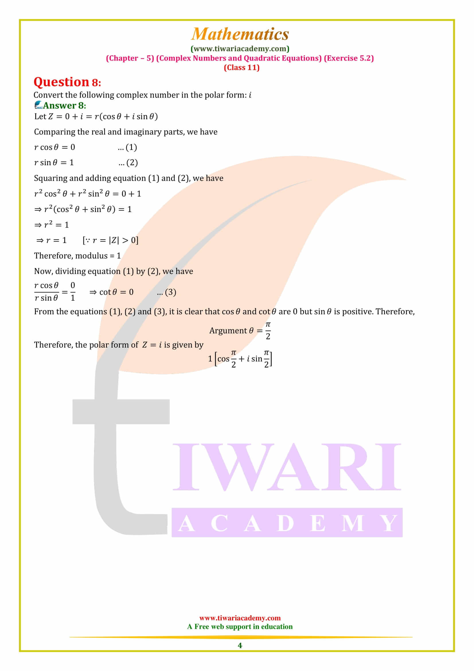 NCERT Solutions for Class 11 Maths Exercise 5.2 in PDF