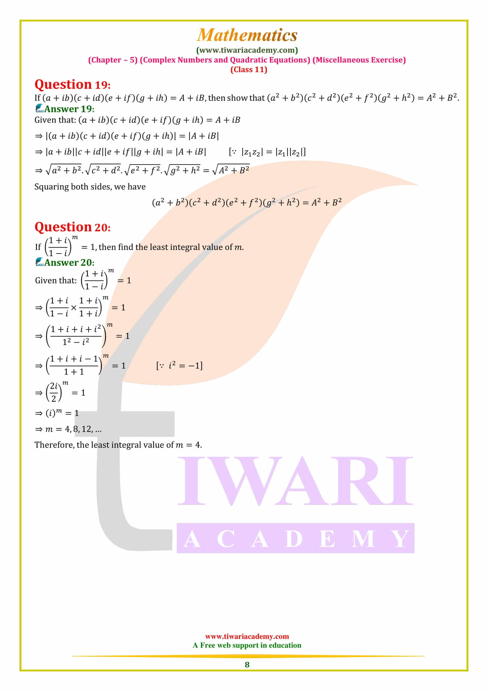 NCERT Solutions for Class 11 Maths Chapter 5 Miscellaneous Exercise pdf downlond