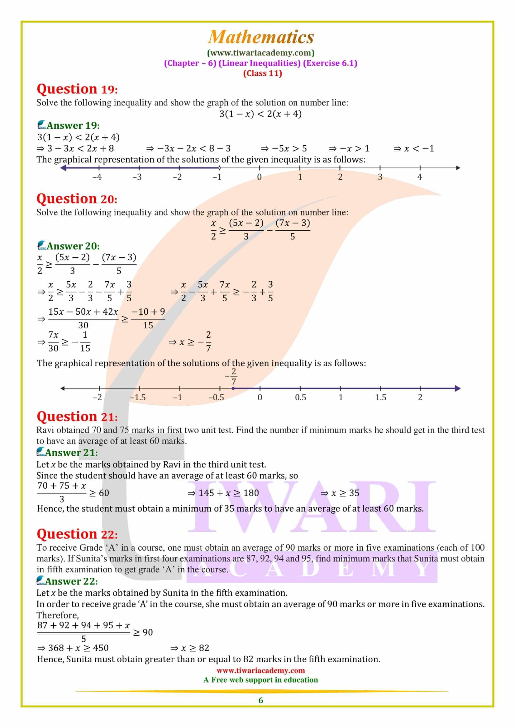 NCERT Solutions for Class 11 Maths Exercise 6.1 free