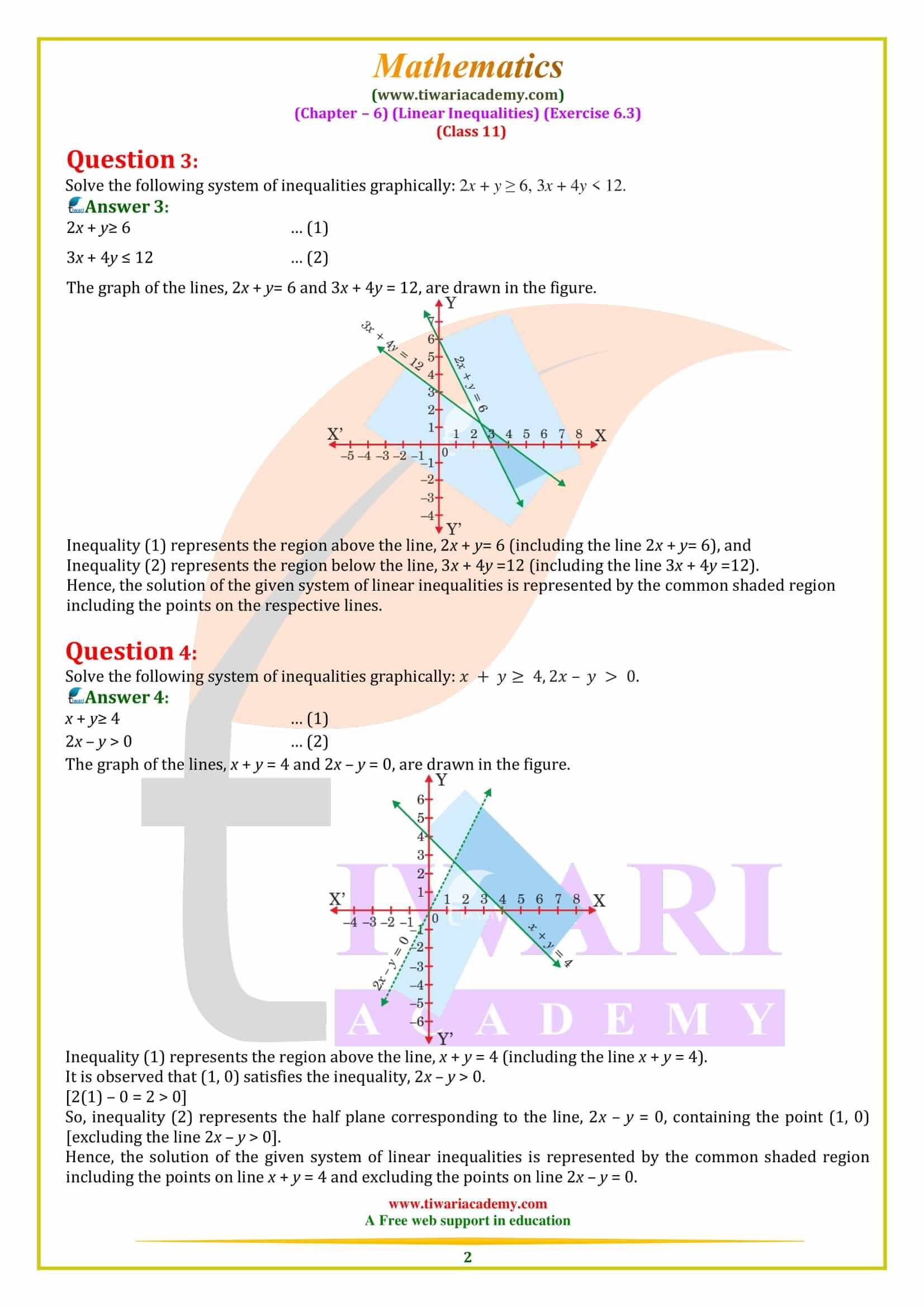 NCERT Solutions for Class 11 Maths Exercise 6.3