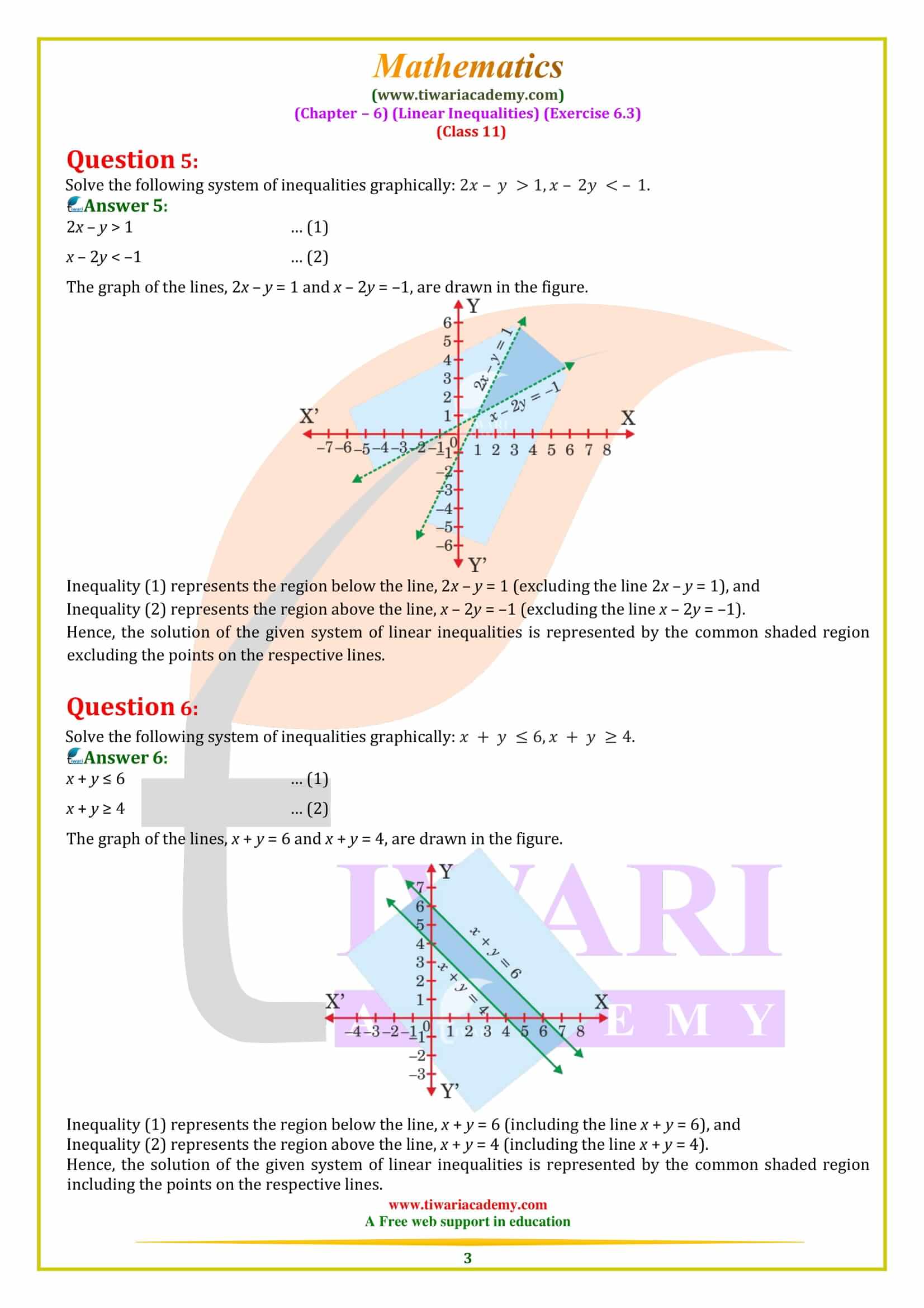 NCERT Solutions for Class 11 Maths Exercise 6.3 in Hindi English