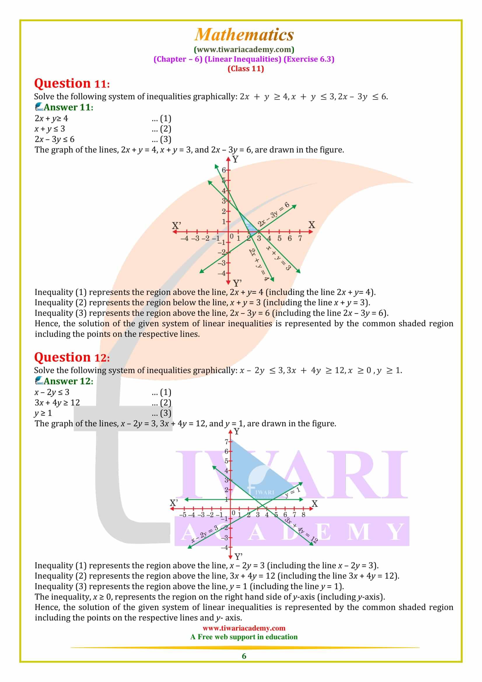 Class 11 Maths Exercise 6.3