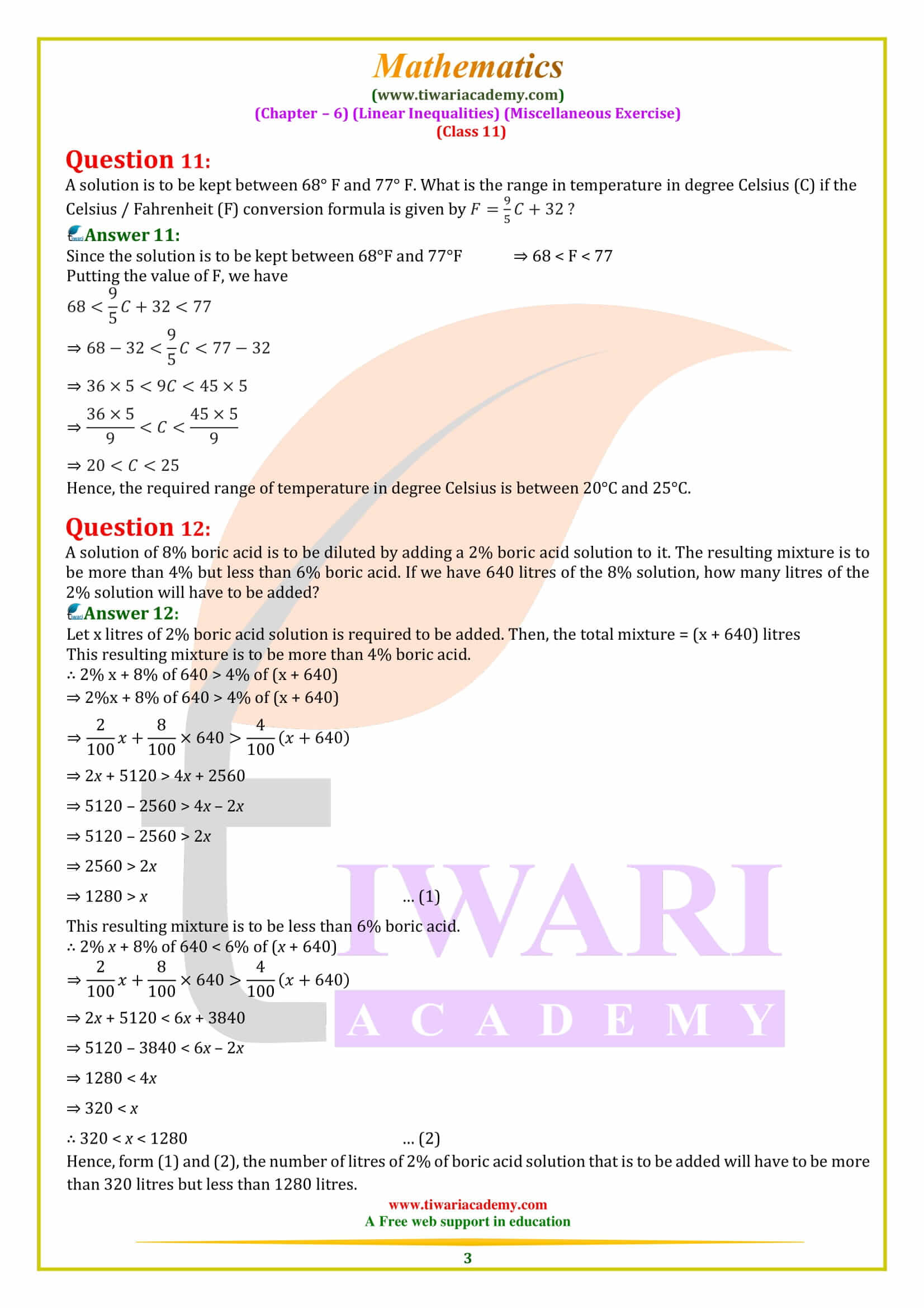 NCERT Solutions for Class 11 Maths Chapter 6 Misc. Ex.